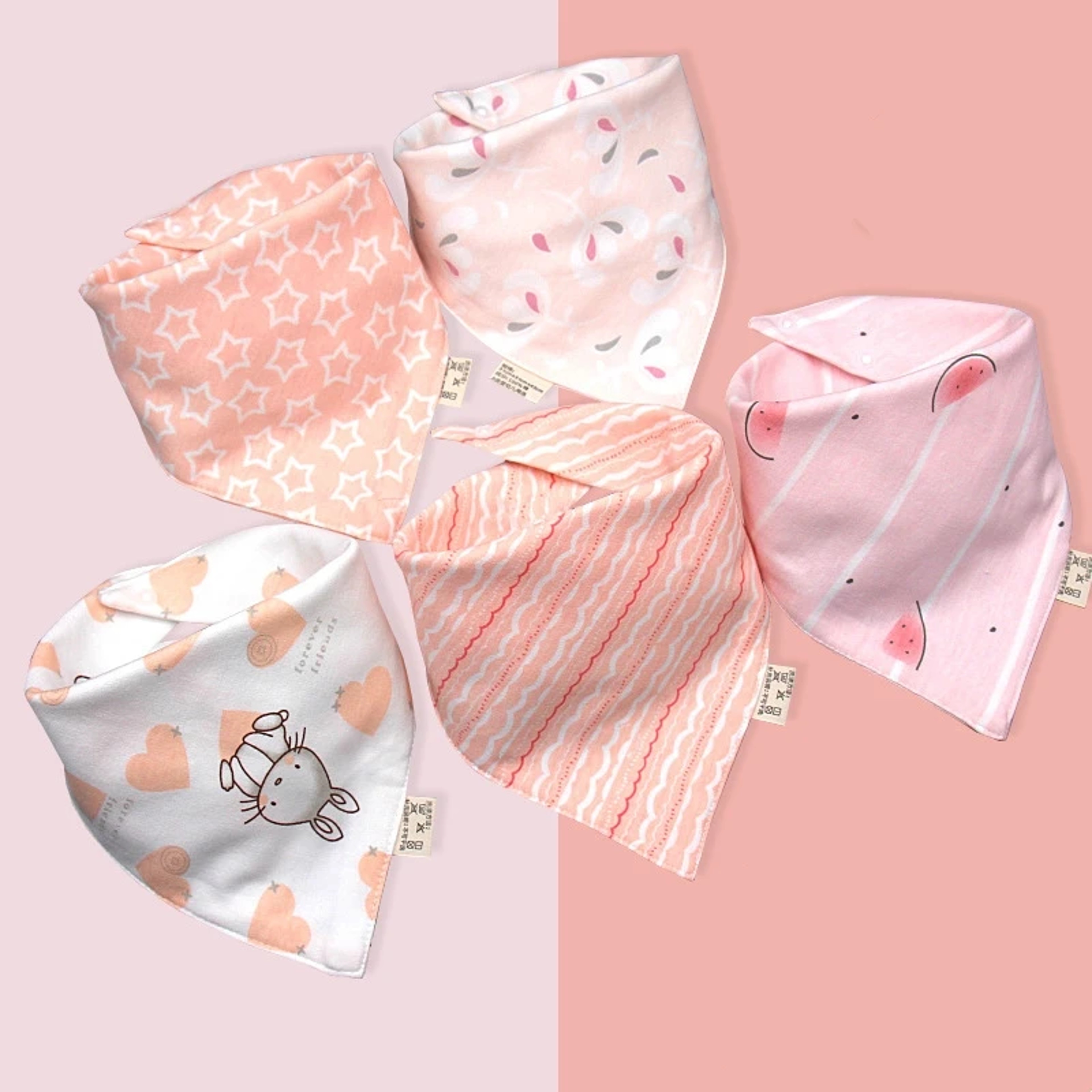 Waterproof Pure Cotton Bibs Saliva Scarf Towel Triangle Absorbent Cloth Bib For Newborn Babies Boys 1