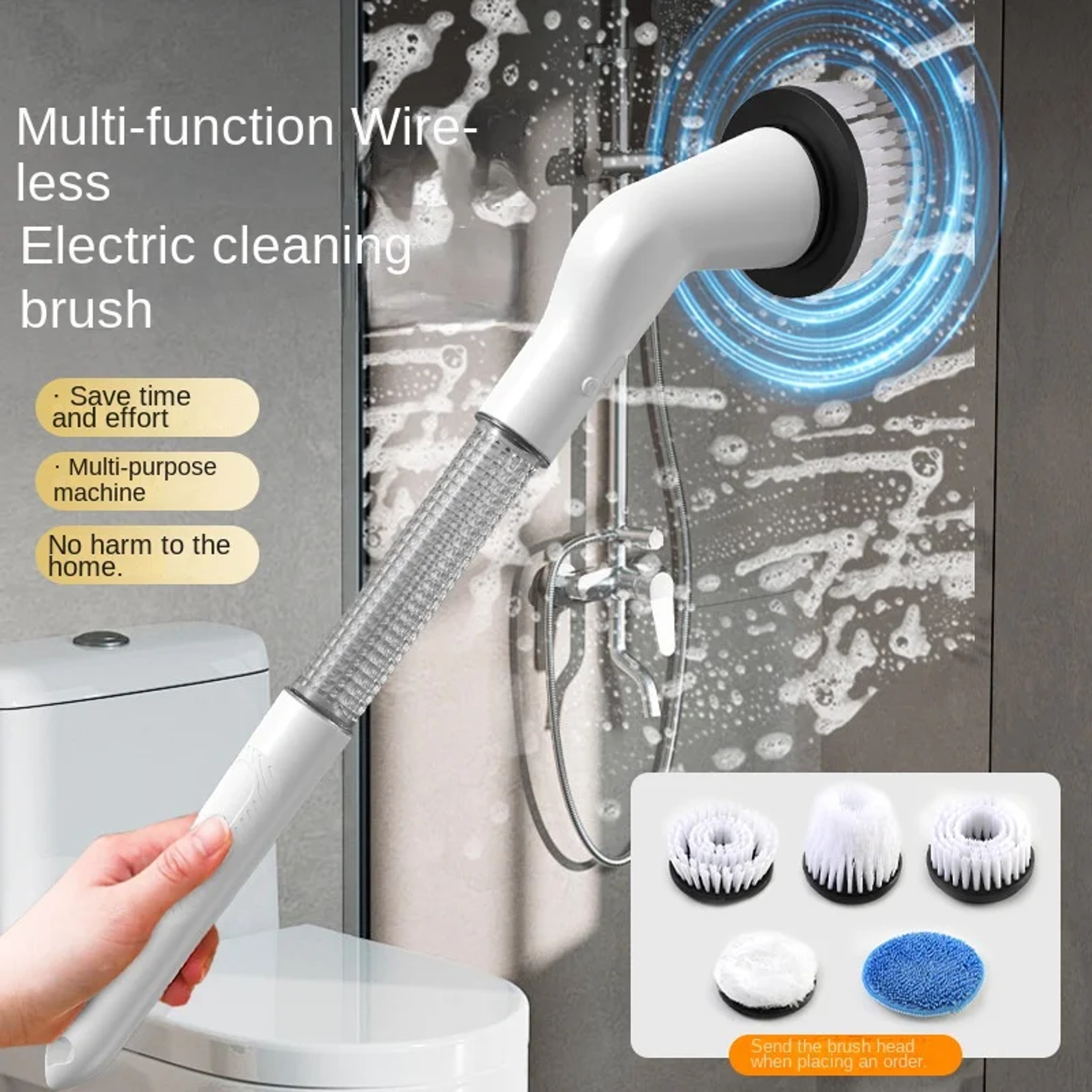 USB Rechargeable Electric Scrubber New Five In One Multifunctional Home Tool For Cleaning Bathroom  0