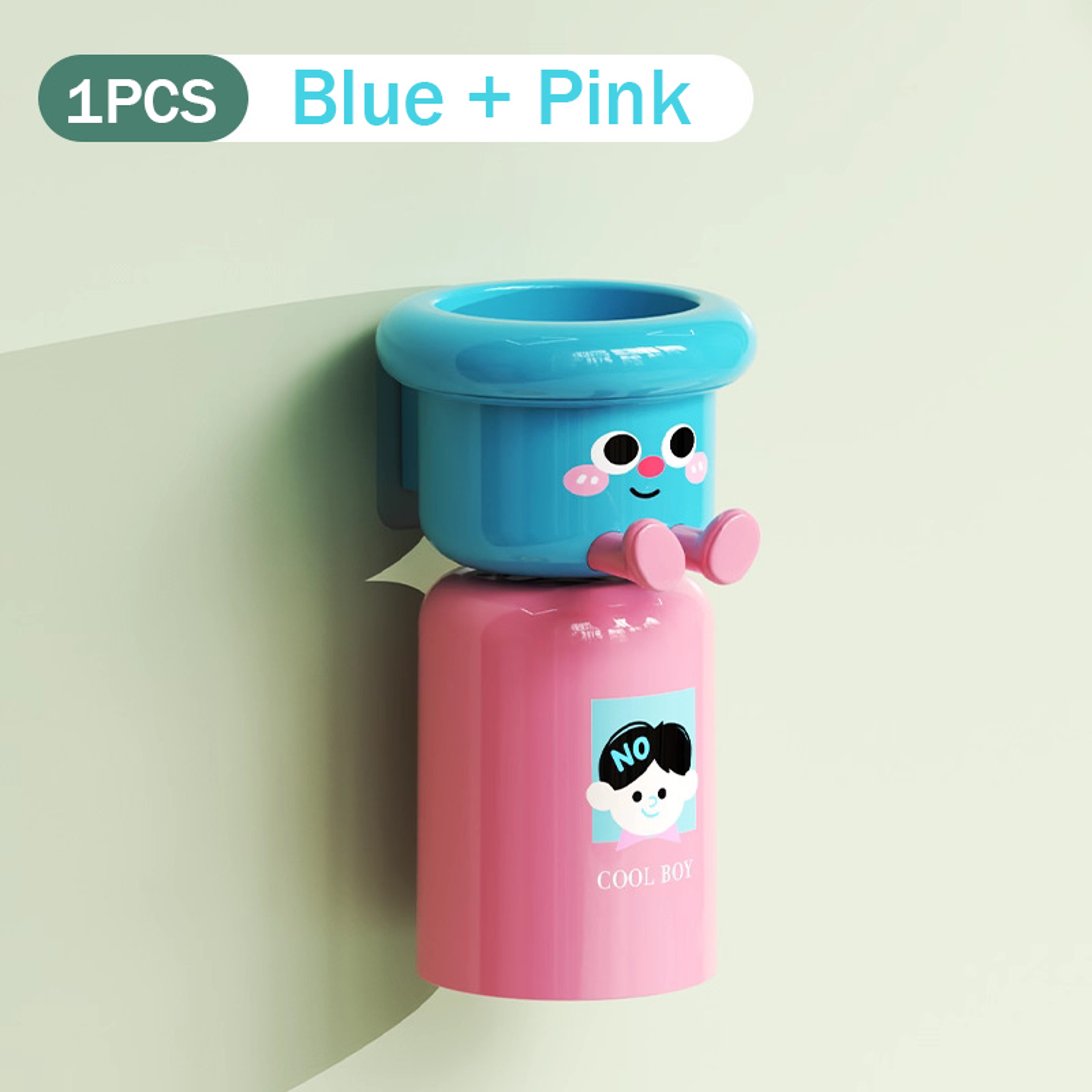 2 In 1 Gargle Cup Cute Kids Creative Toothbrush Holder Household No Punching Organizer Rack With Cu 8