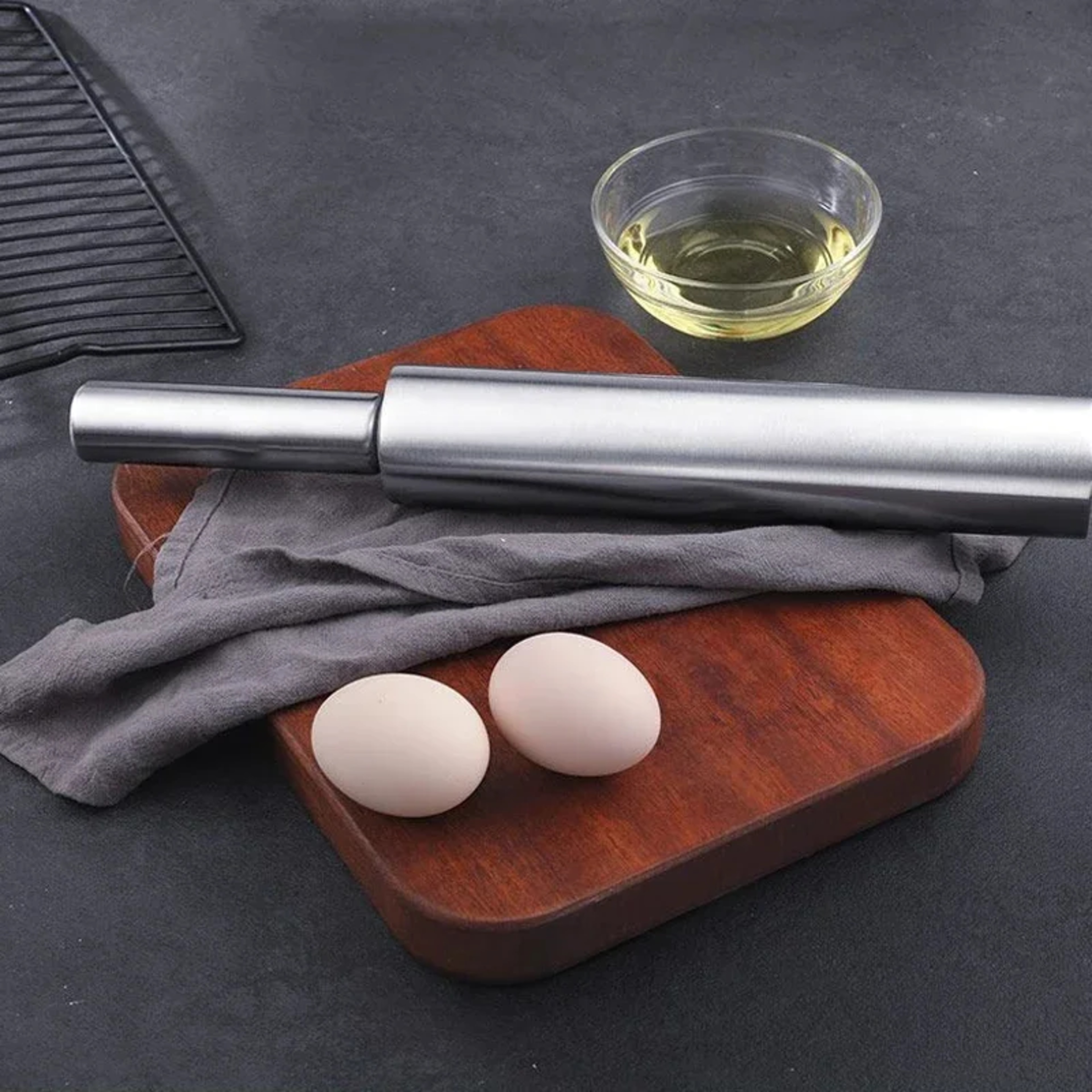 Dumpling Noodle Rolling Pin Household Stainless Steel Pressing Tool For Seamless Baking 0