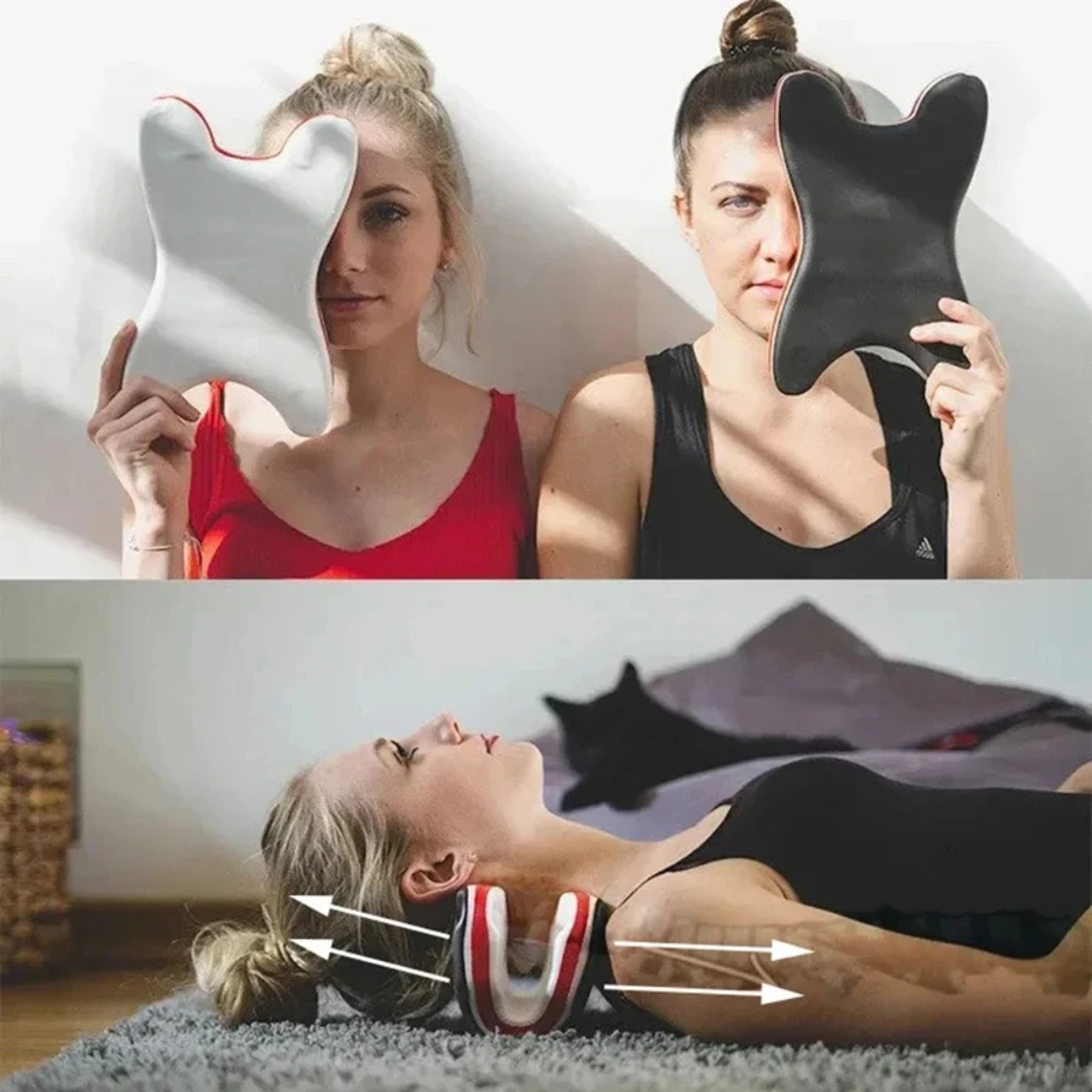 Cervical Spine Stretching Massage Pillow EVA Foam UShaped Neck Massager Relaxing Traction Corrector 3