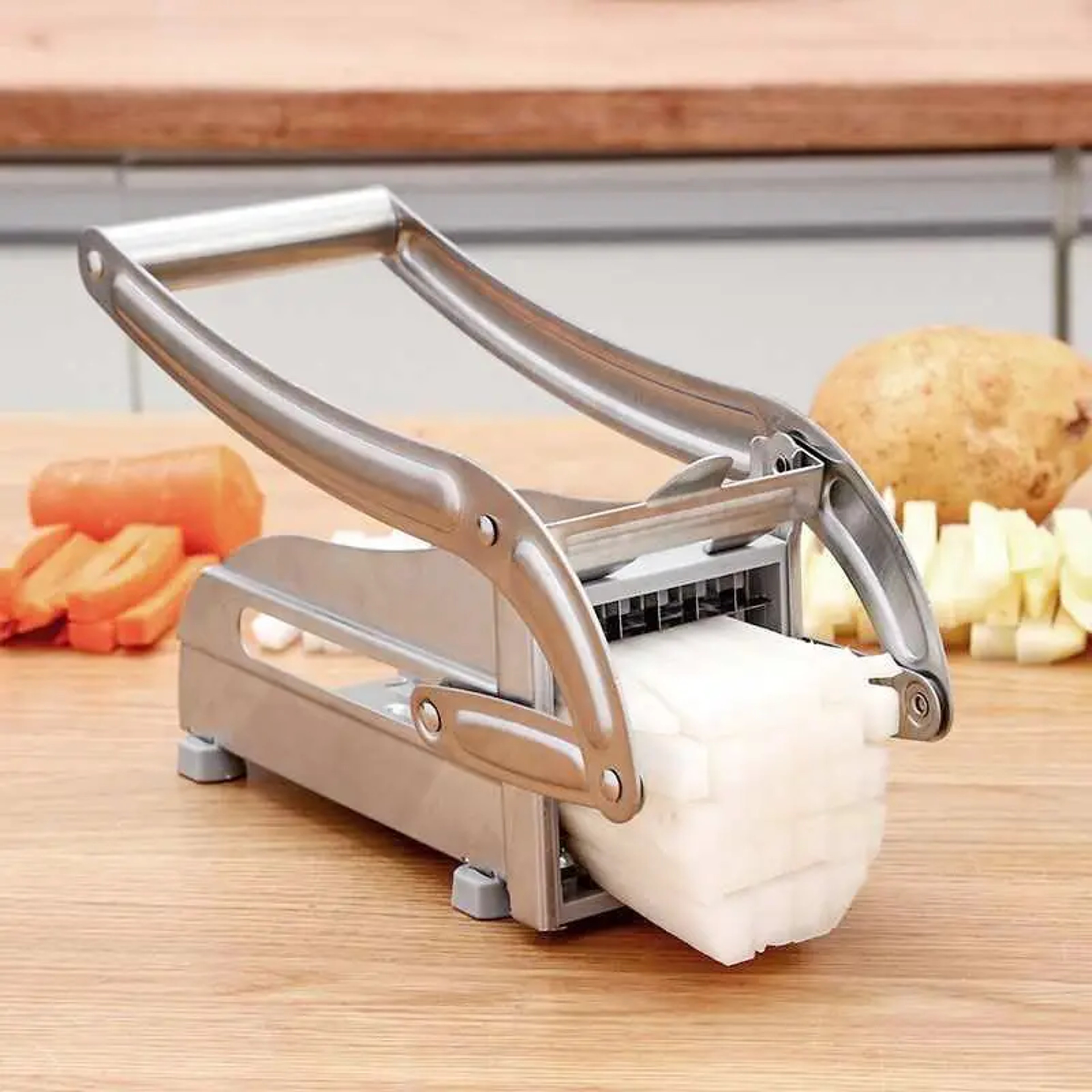 Food Chopper, Stainless Steel Vegetable Cutting Machine, French Fry Slicer, Potato Cutter – view 3