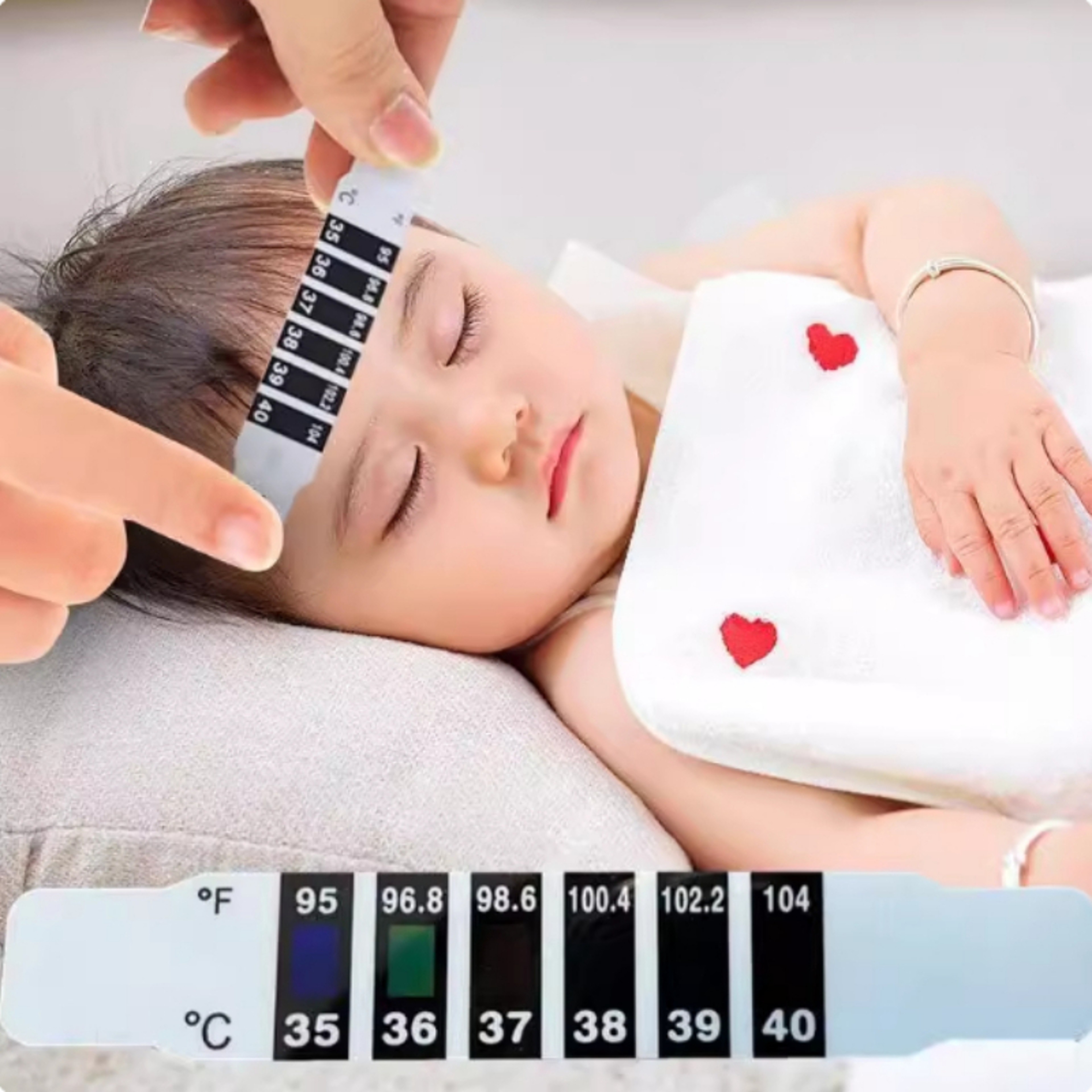 Water and Milk Thermometer, Fever Test Sticker for Baby, Child, Forehead Temperature – view 1