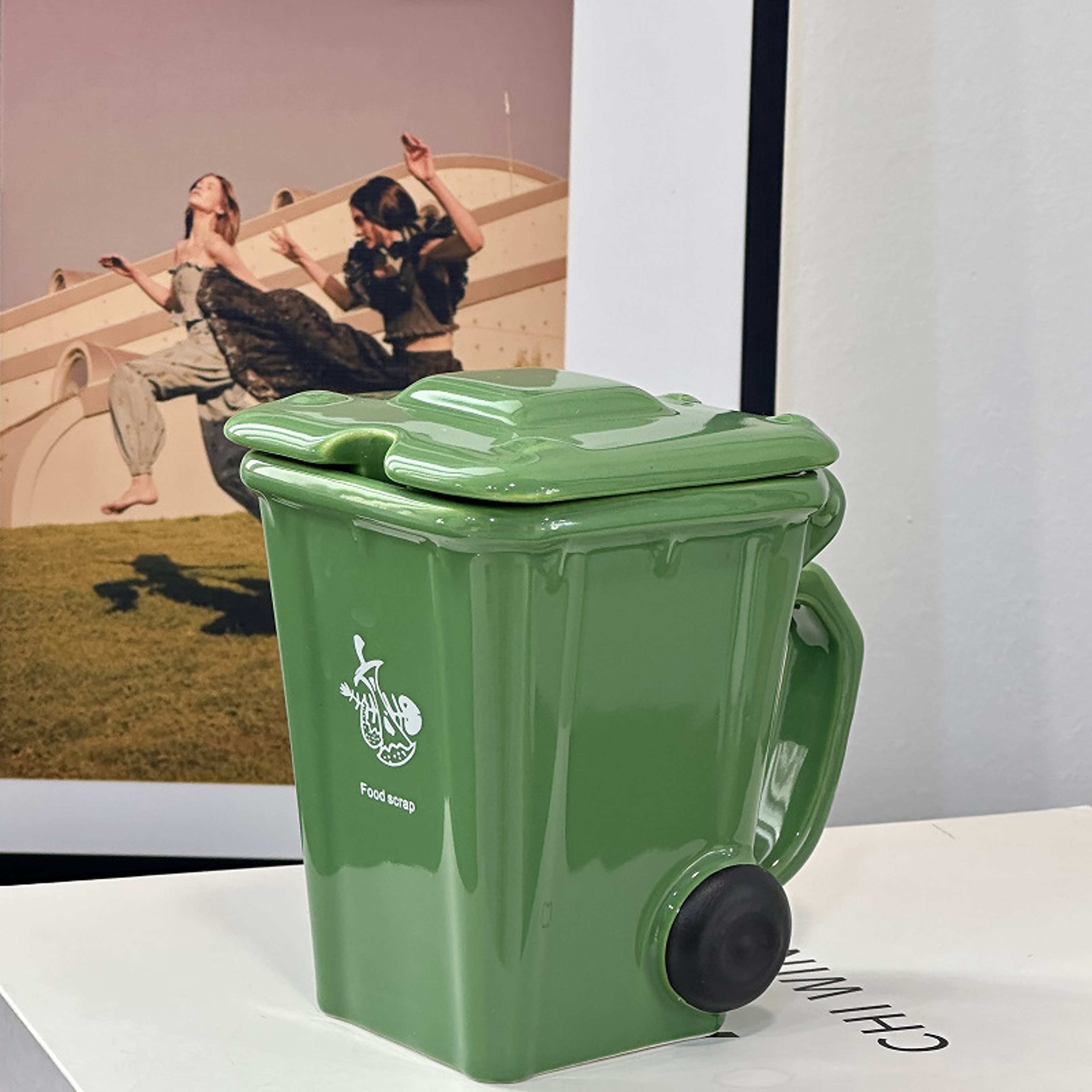 Creative Ceramic 3D Recycling Bin Mug Trash Can Modeling Cup Personality Funny Coffee Cup 4
