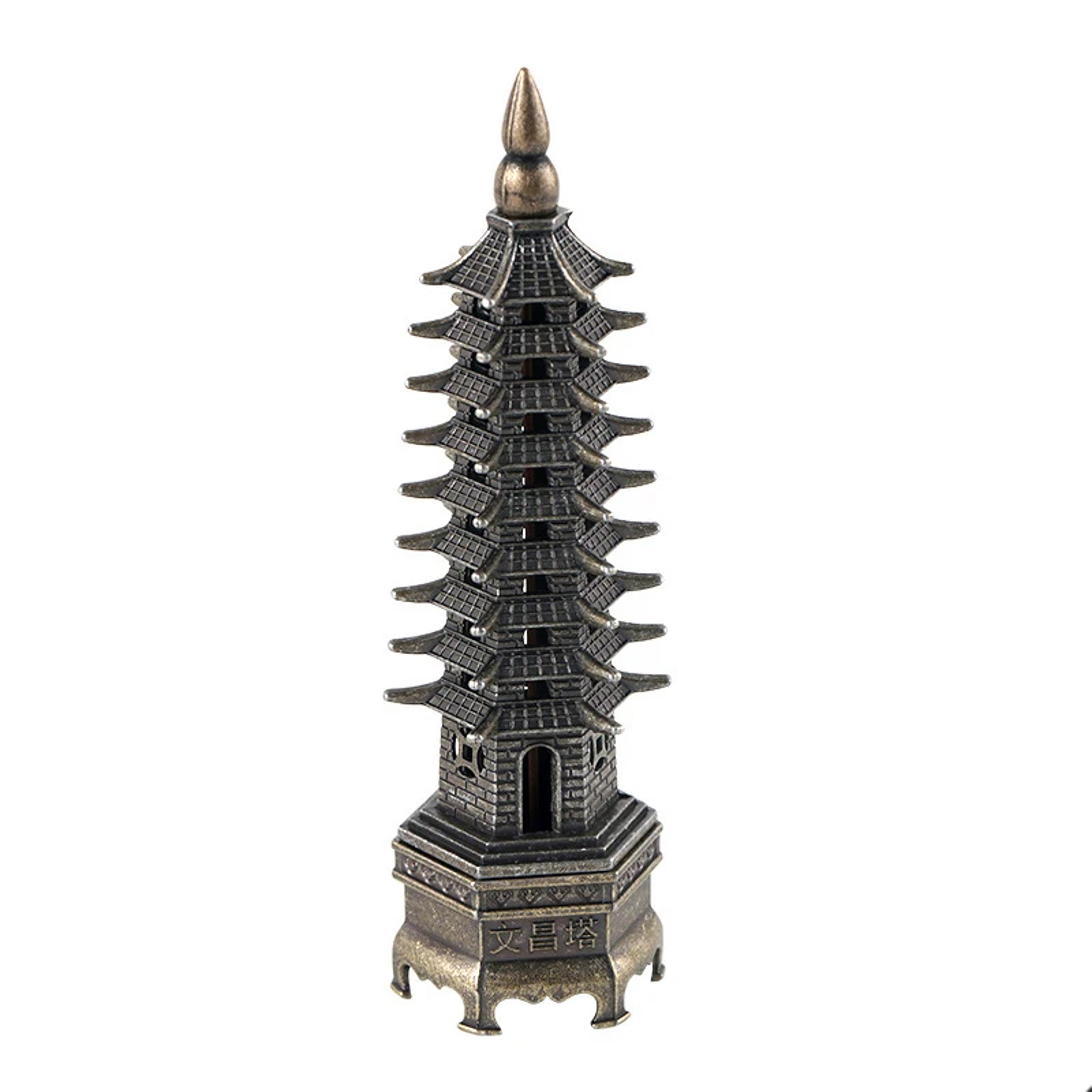 Vertical Incense Burner 3D Model China, Wenchang Pagoda Home Use Incense Burner Holder, Metal Handicraft Decor – view 7