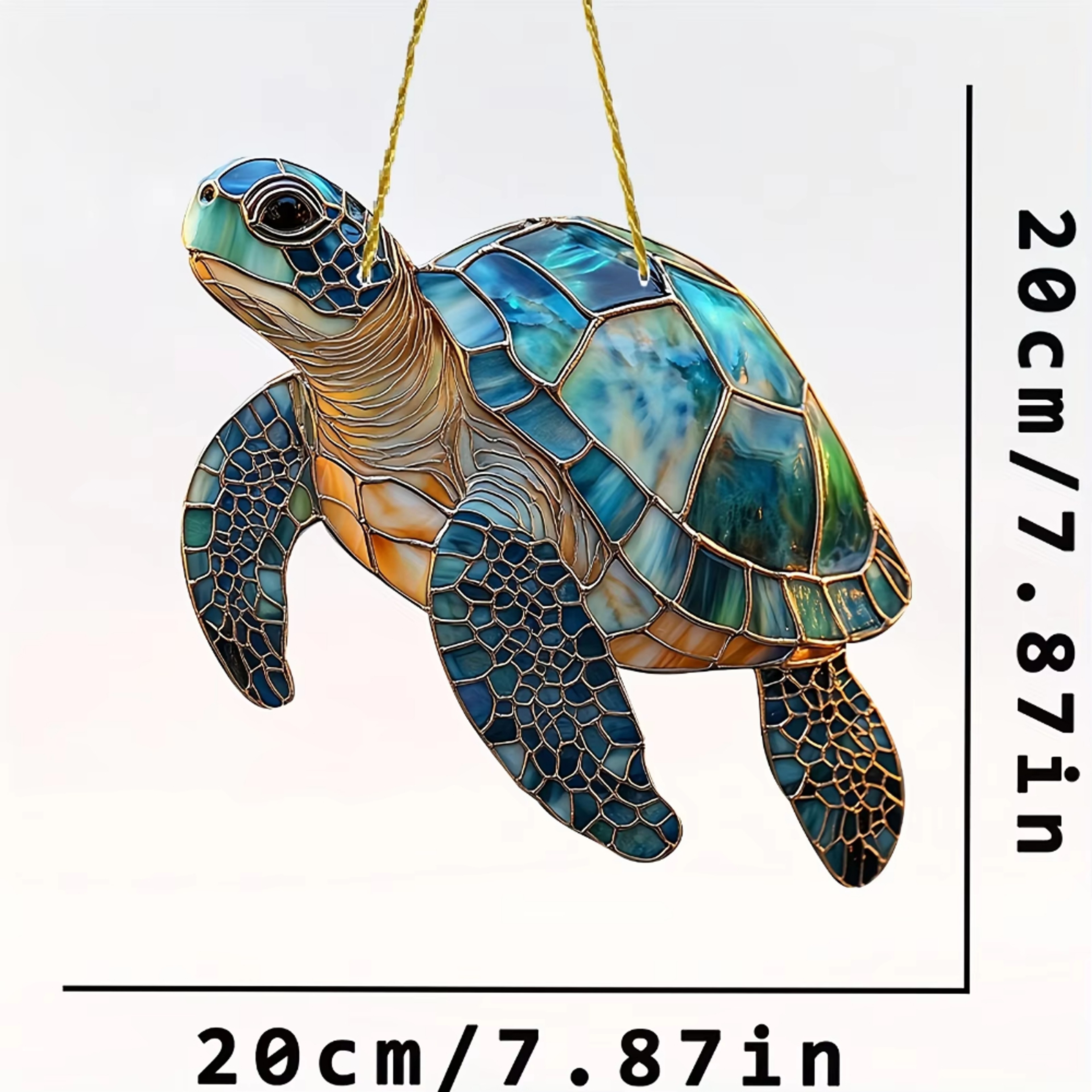 Glass Painted Acrylic Window Hanging Mythical Fire Phoenix  Turtle Sun Catcher Porch Pendant Decora 2
