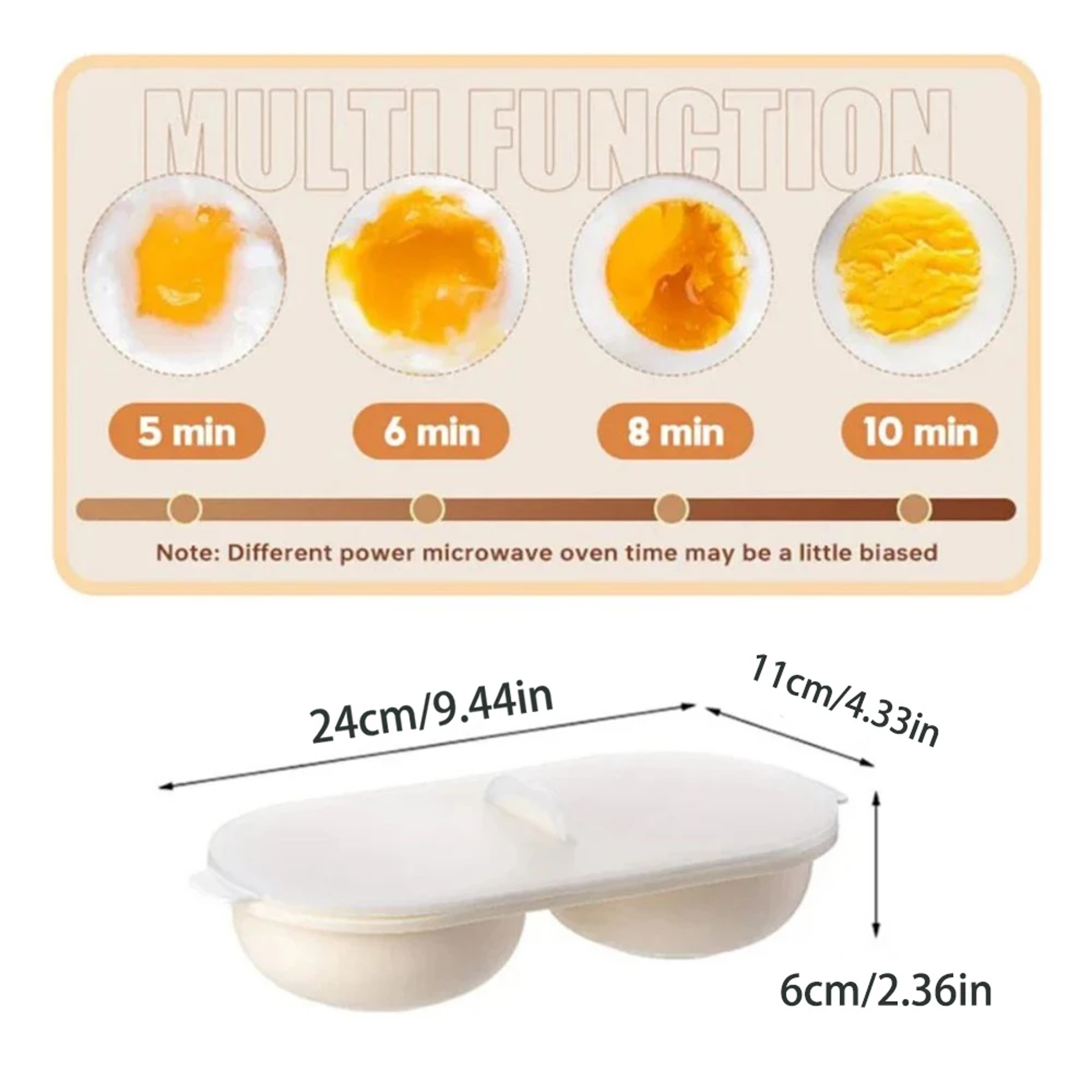 Clear Water Lotus Egg Maker, Microwave Eggs Poacher, Double-Cup Egg Boiler, Kitchen Gadget – view 4
