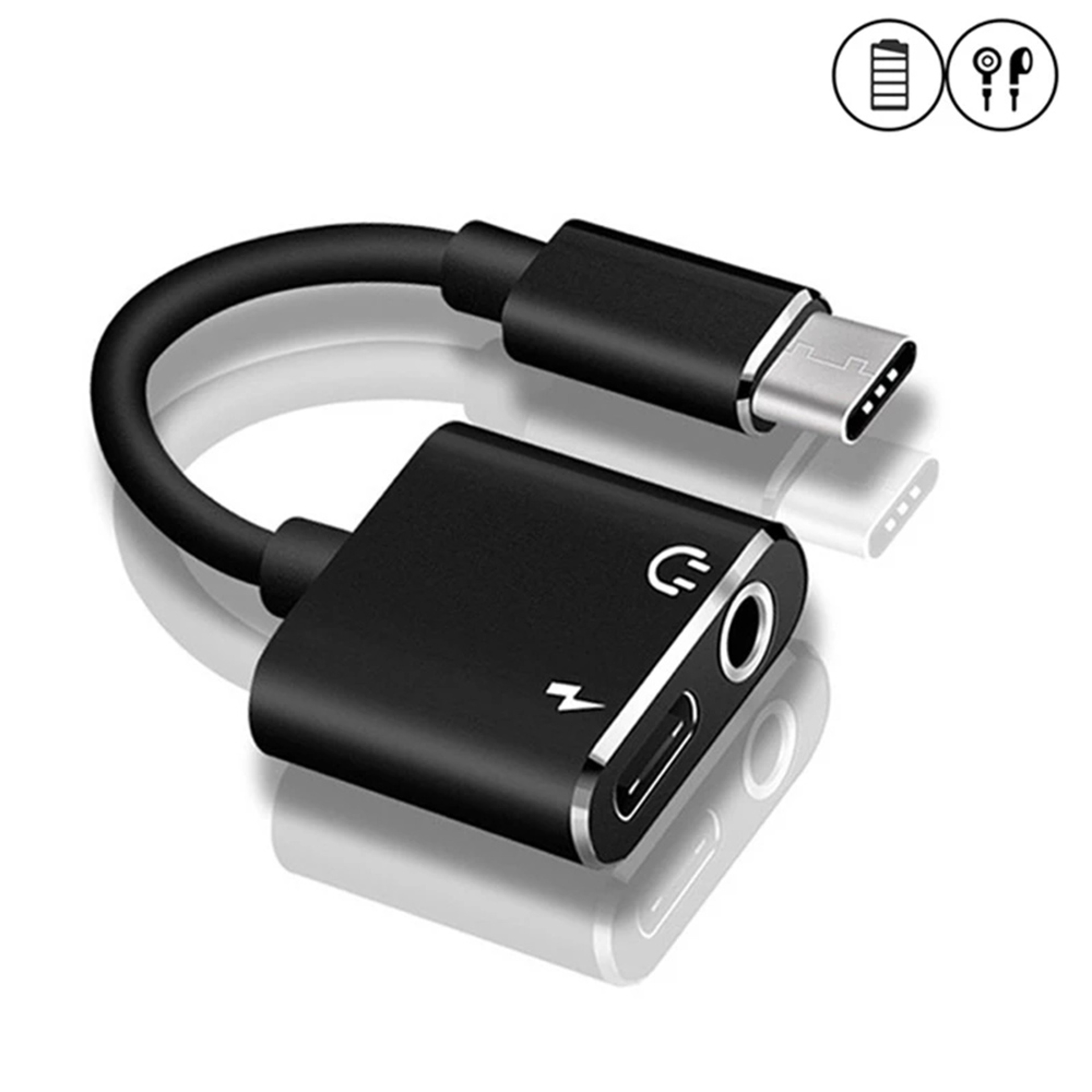 2 in 1 Charging USB C Type-C Audio Splitter, Earphone Adapter – view 2