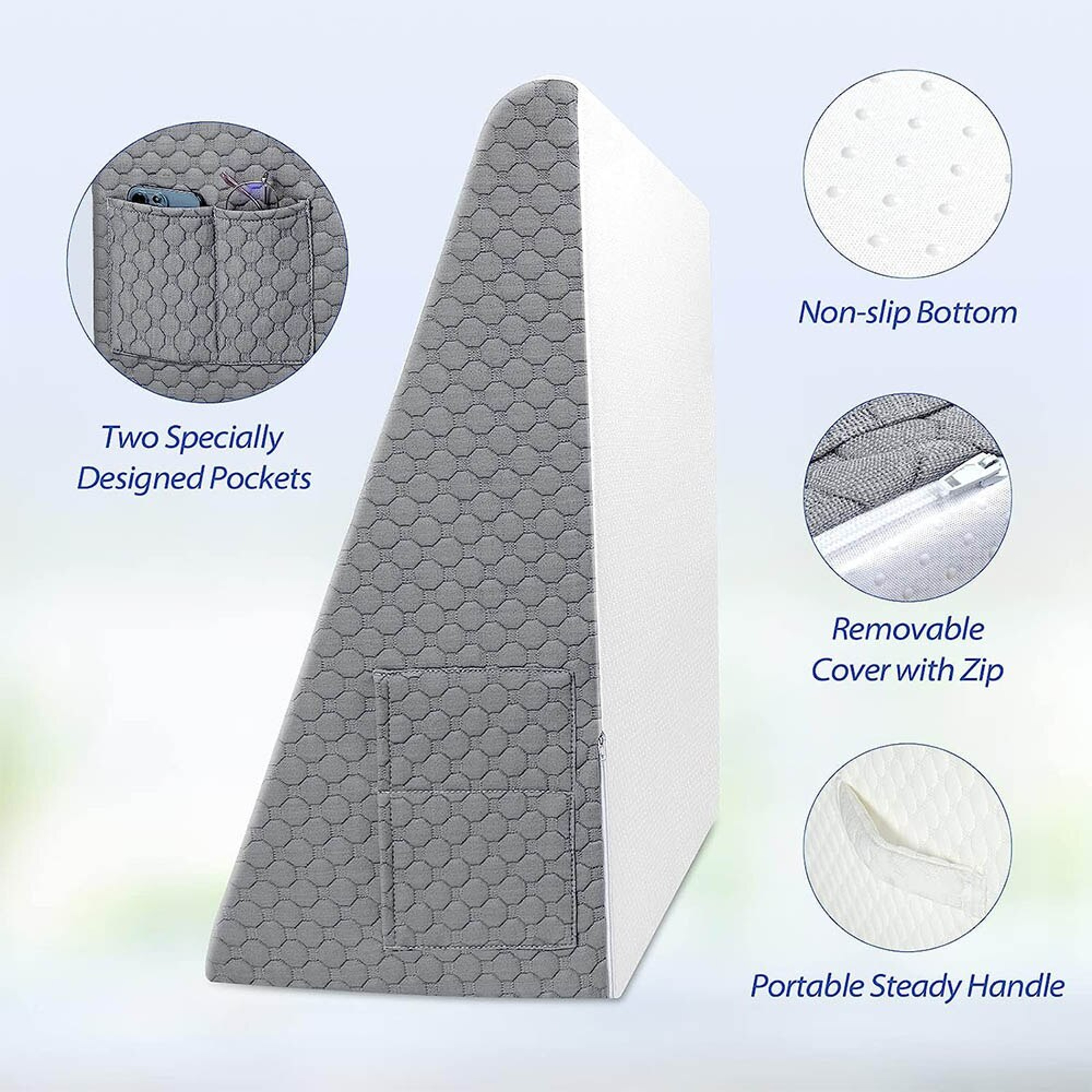 Triangle Elevated Pillow For Bedside Wedge Pillow For Sleeping Acid Reflux 1