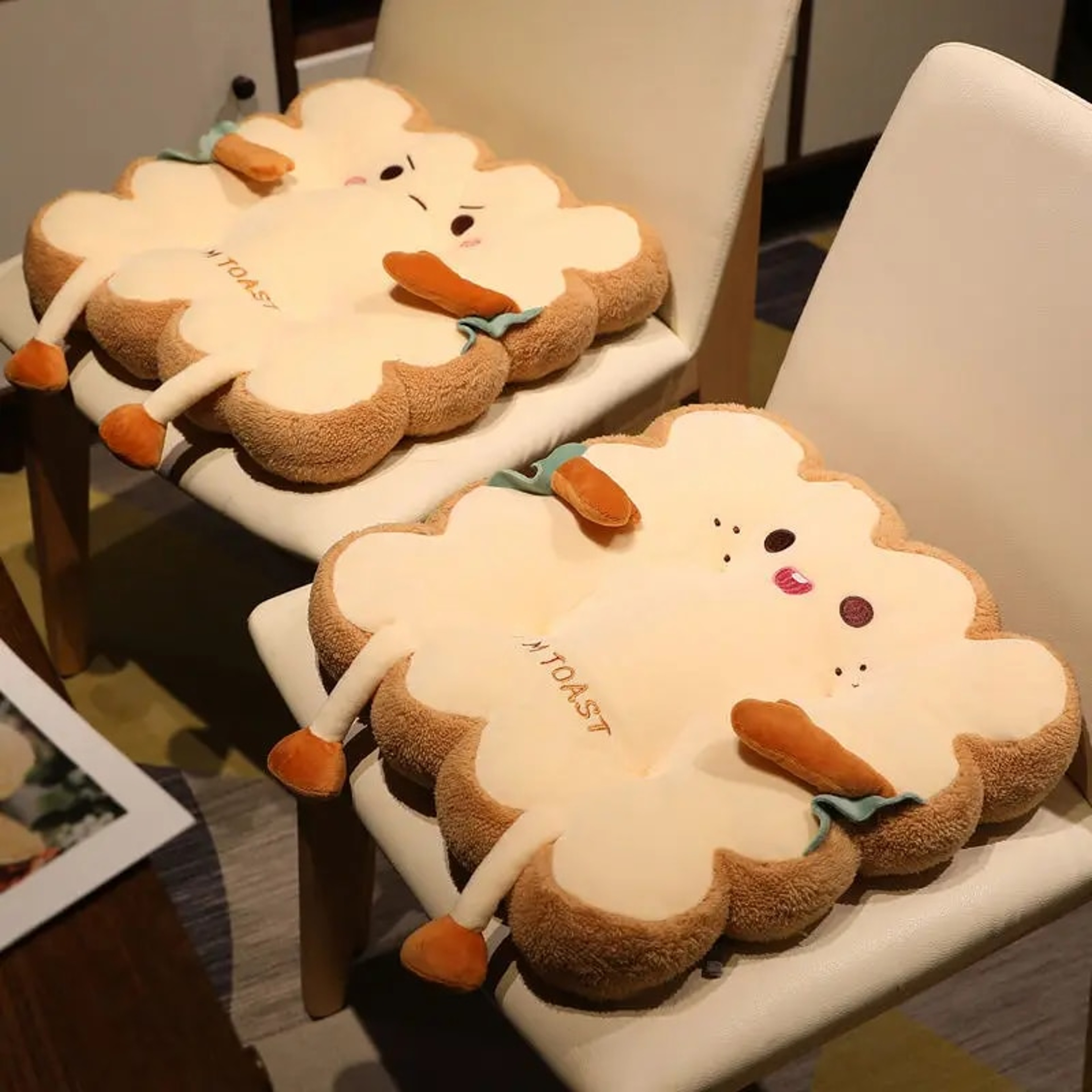 Memory Foam Pillow Sofa Chair Decor, Simulation Bread Toast Cushion Stuffed Seat Cushion for Students – view 1