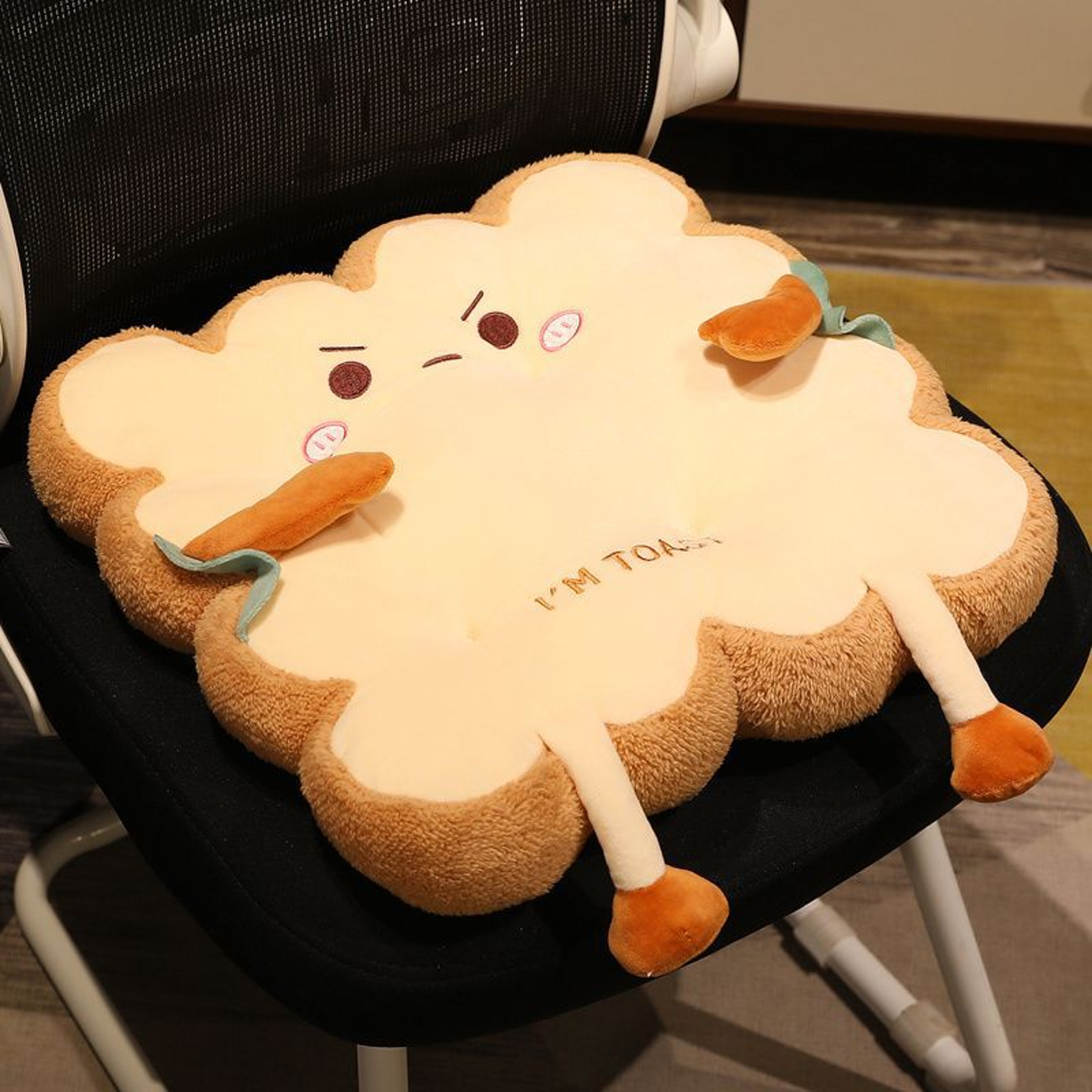 Memory Foam Pillow Sofa Chair Decor, Simulation Bread Toast Cushion Stuffed Seat Cushion for Students – view 7