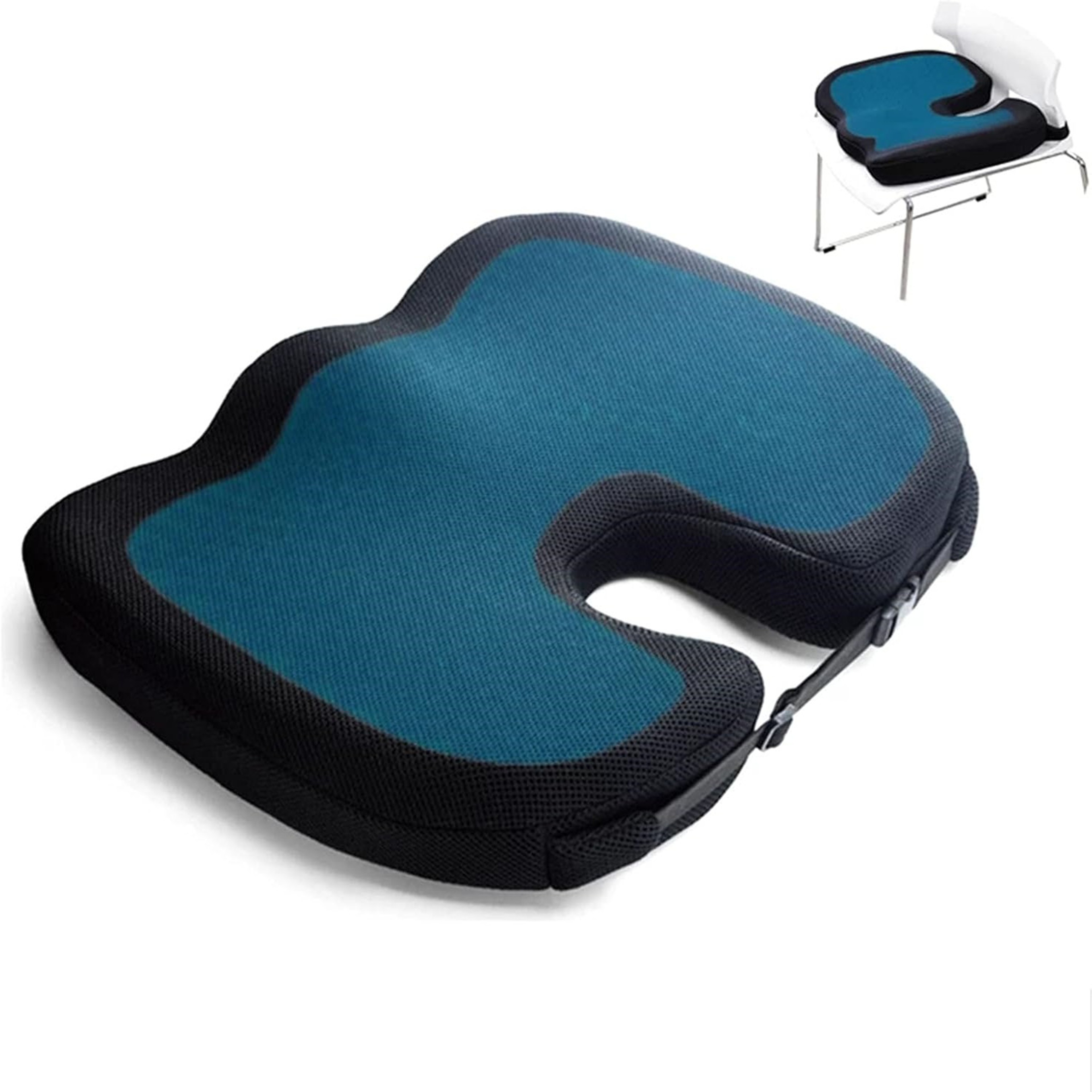 Gel Memory Foam U-shaped Cushion, Seat Cushion for Long Sitting, Relieves Tailbone & Back Pain – view 1