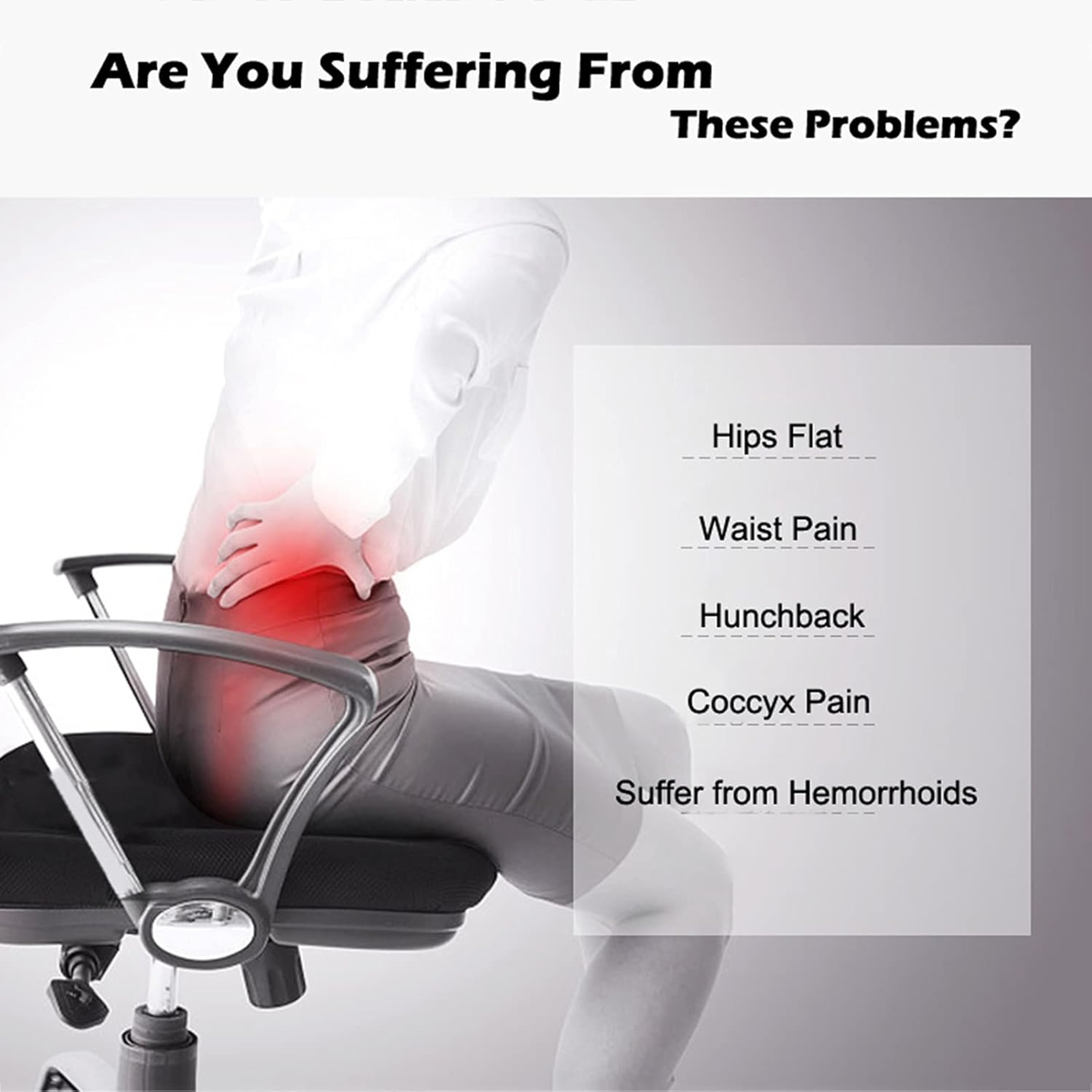 Gel Memory Foam U-shaped Cushion, Seat Cushion for Long Sitting, Relieves Tailbone & Back Pain – view 3
