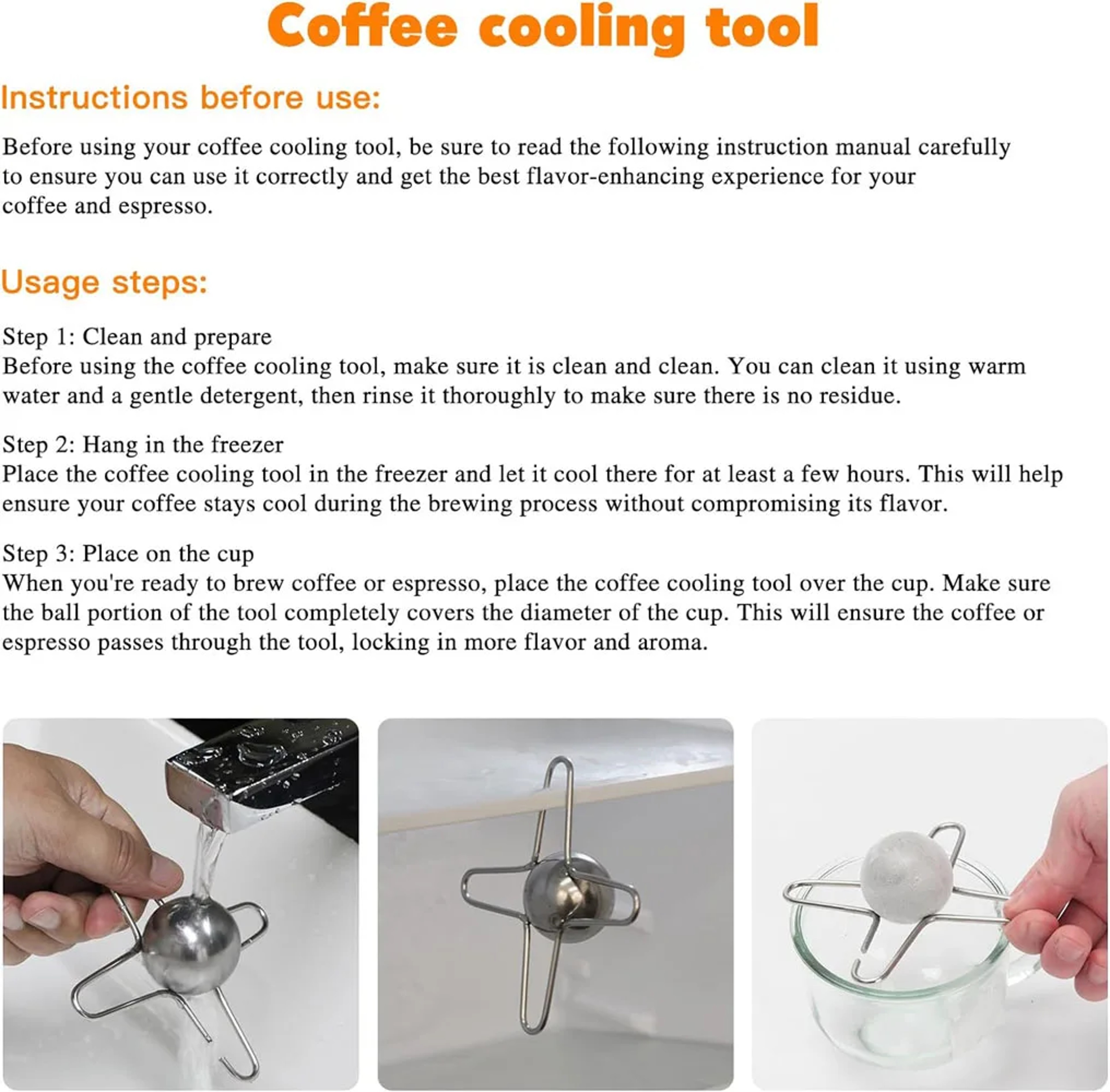 Cooling Coffee Flavor Enhancer Stainless Steel Frozen Ball For Espresso Reusable Ice Balls 4