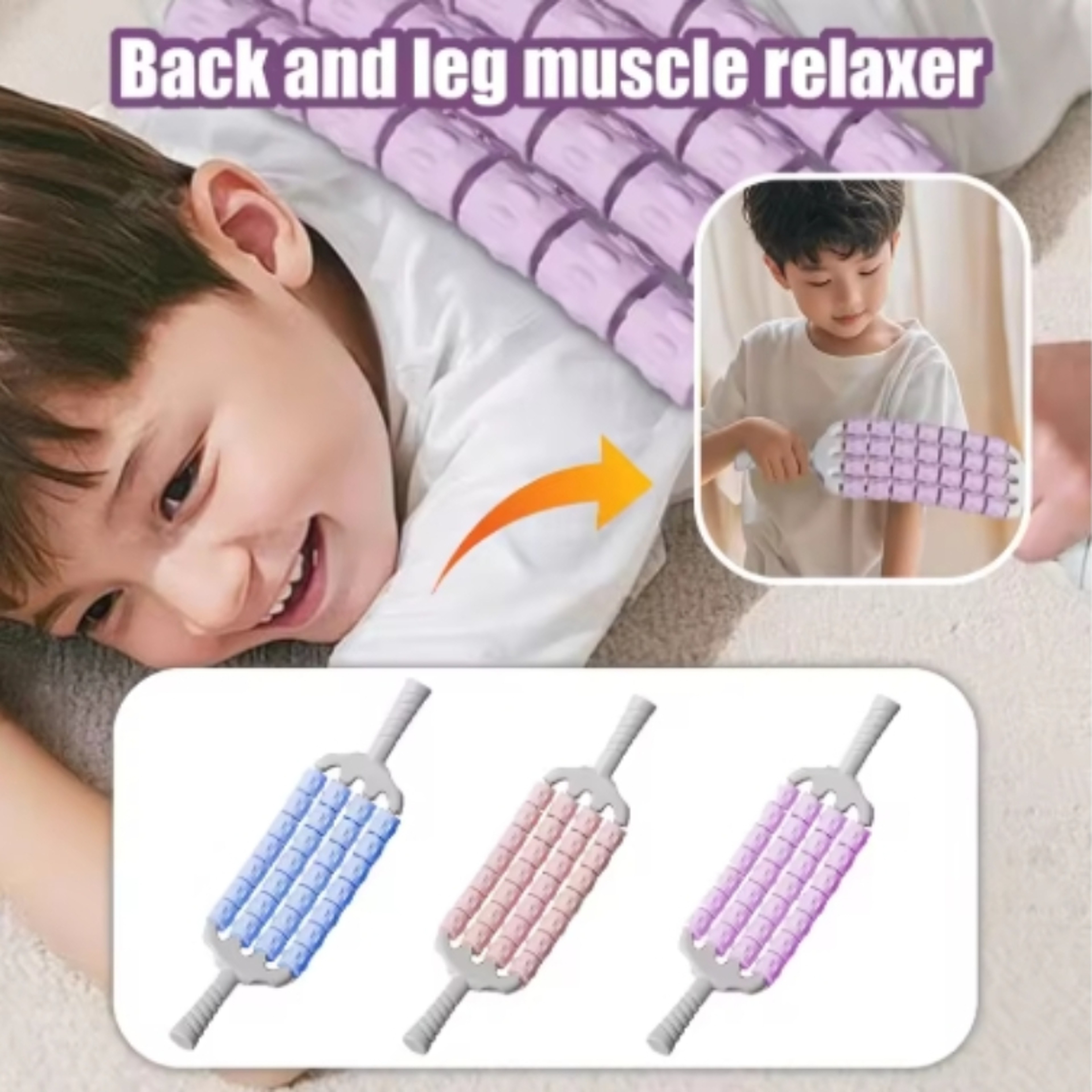 Manual Massage Tool for Children, Comfortable Roller Stick for Yoga and Fitness, Outdoor Gym Use – view 1