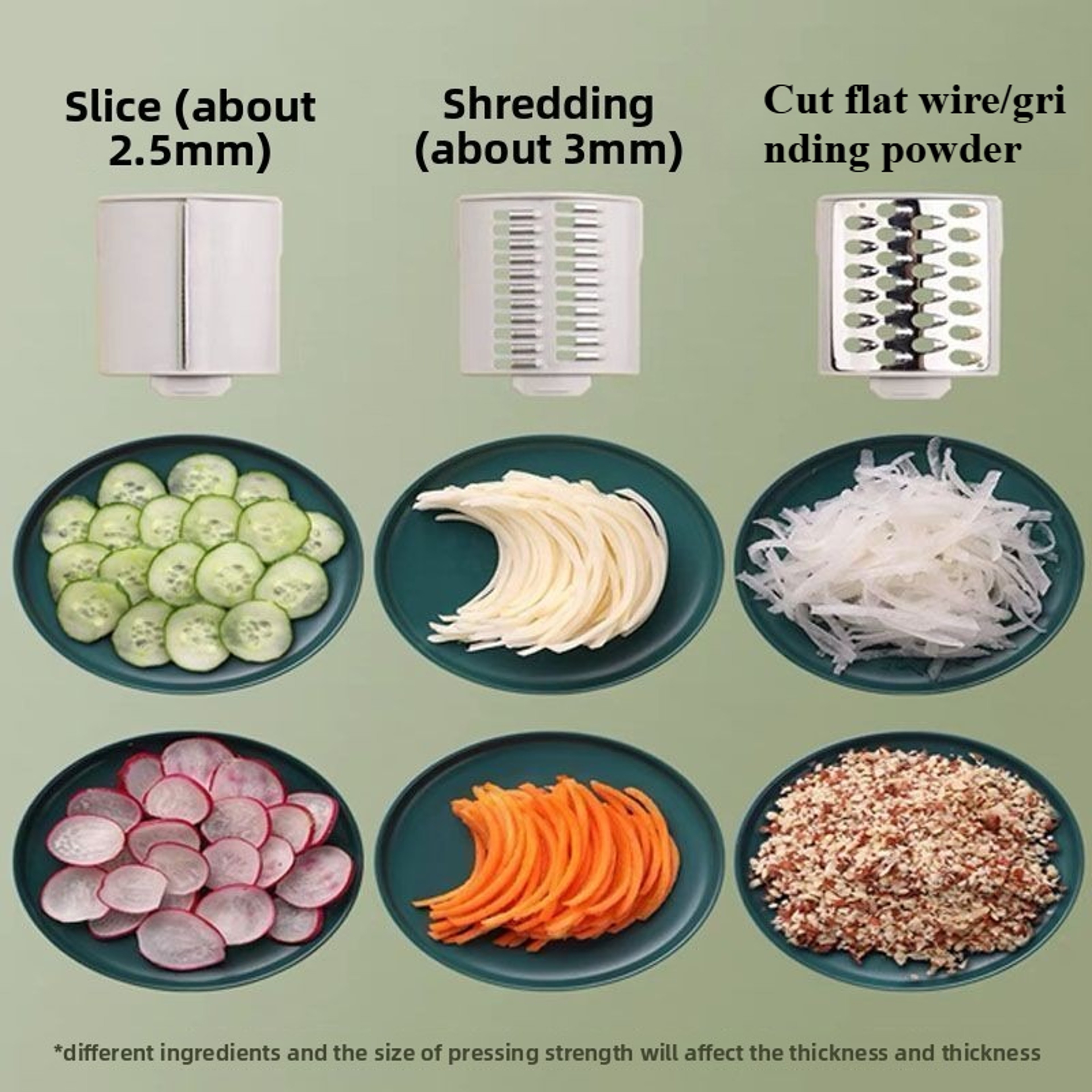 3-in-1 Cranked Vegetable Slicer, 6 Interchangeable Blades for Grinding, Shredding, Slicing, Must-Have Kitchen Tool – view 2