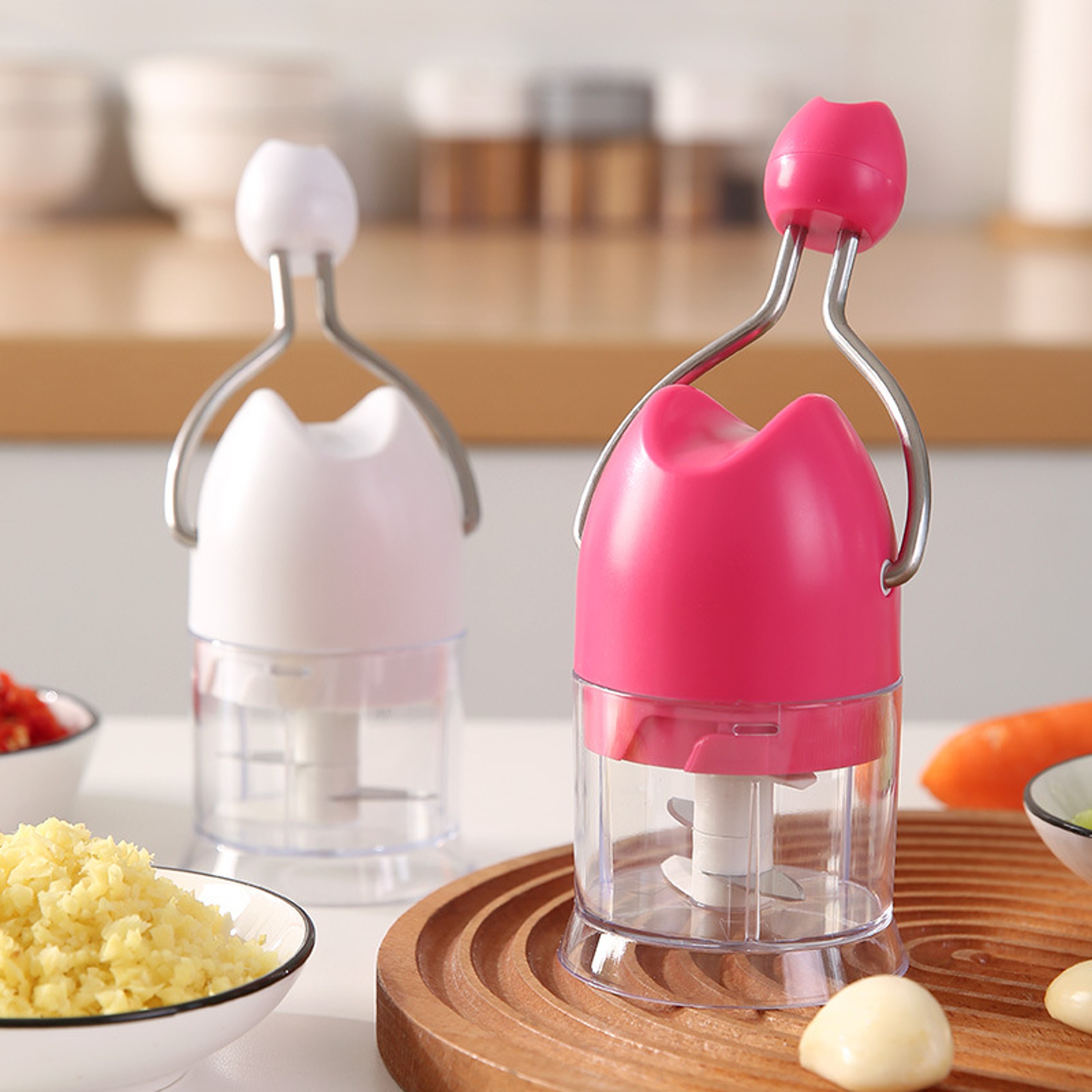Manual Ginger and Garlic Chopper, Multi-Functional Kitchen Household Tool, Hand Cranked, Easy to Disassemble and Clean – view 6