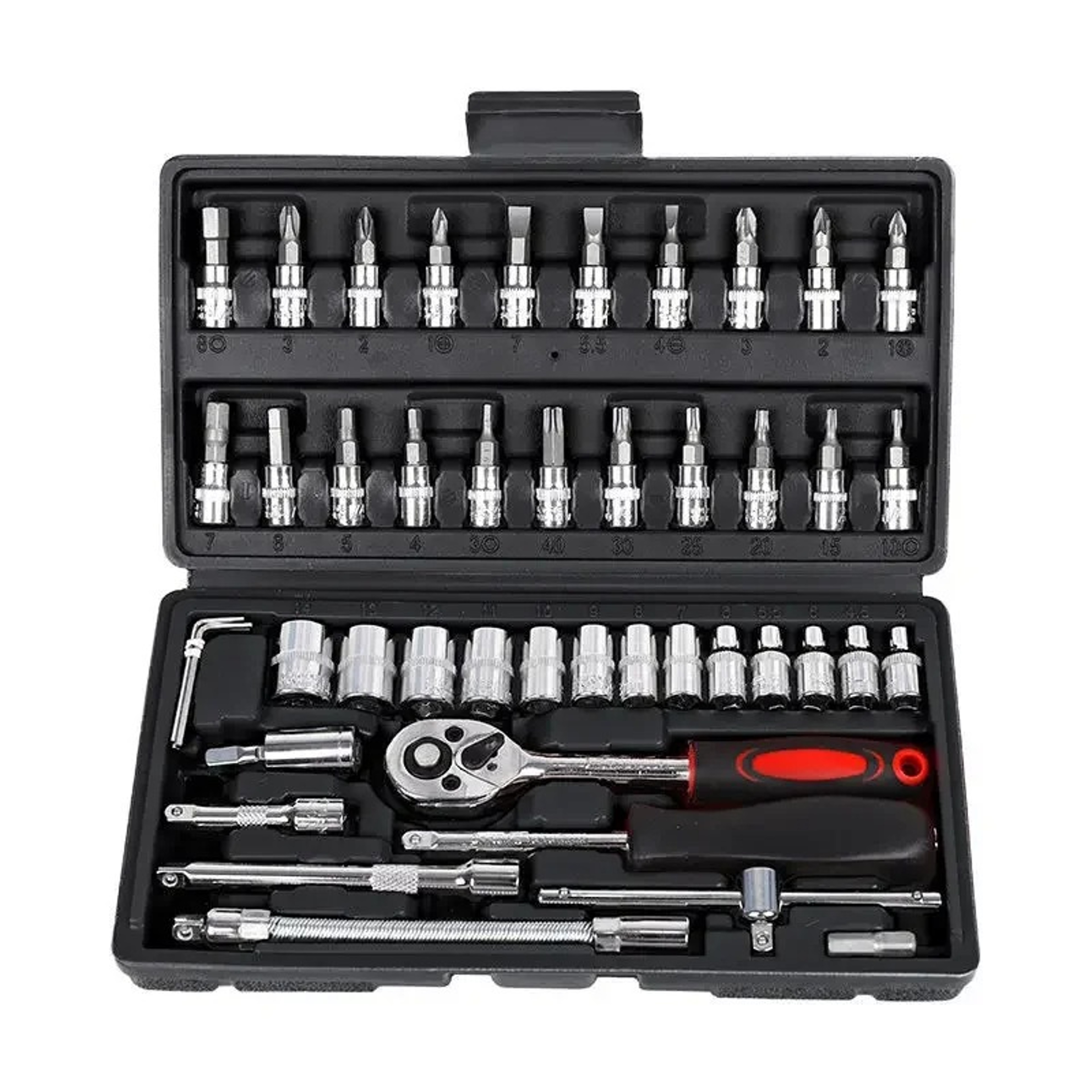 Multi-function Toolbox, Auto Repair Tool Set, Ratchet Socket Wrench Combo for Car, Motorcycle, Home Repair – view 2