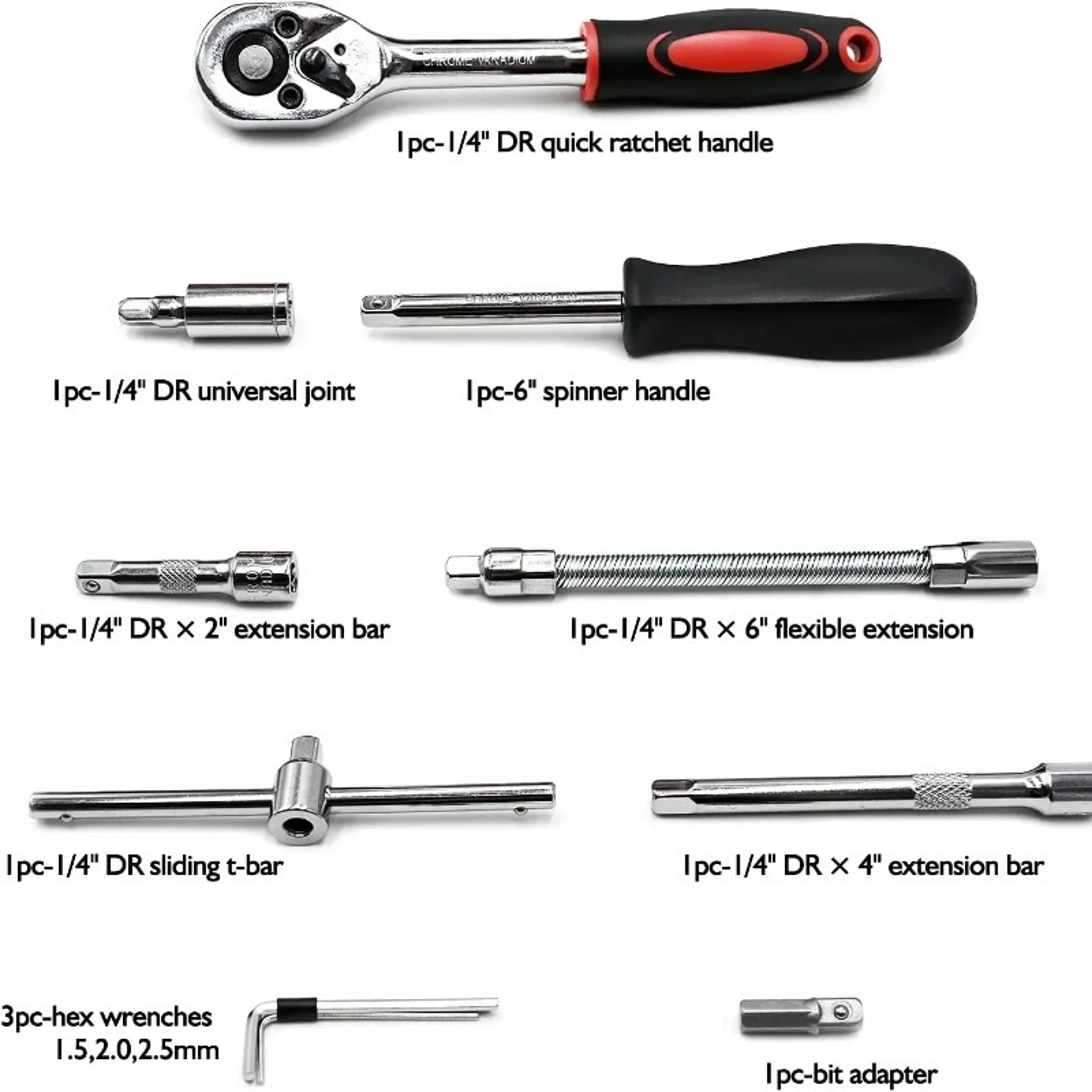 Multi-function Toolbox, Auto Repair Tool Set, Ratchet Socket Wrench Combo for Car, Motorcycle, Home Repair – view 5