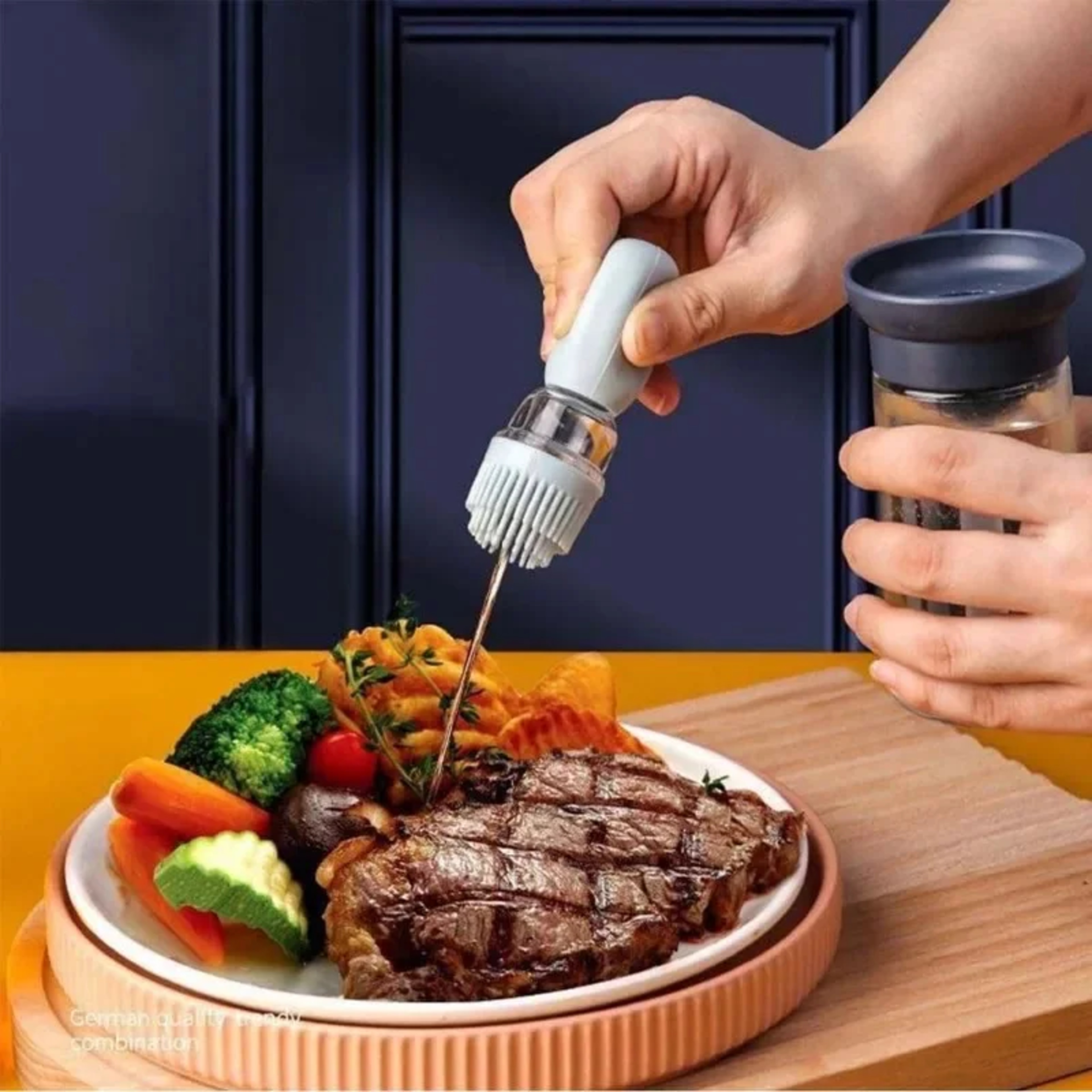 Glass Olive Oil Dispenser Bottle, Silicone Dropper Measuring Oil Dispenser, Silicone Brush Kitchen Tool – view 5