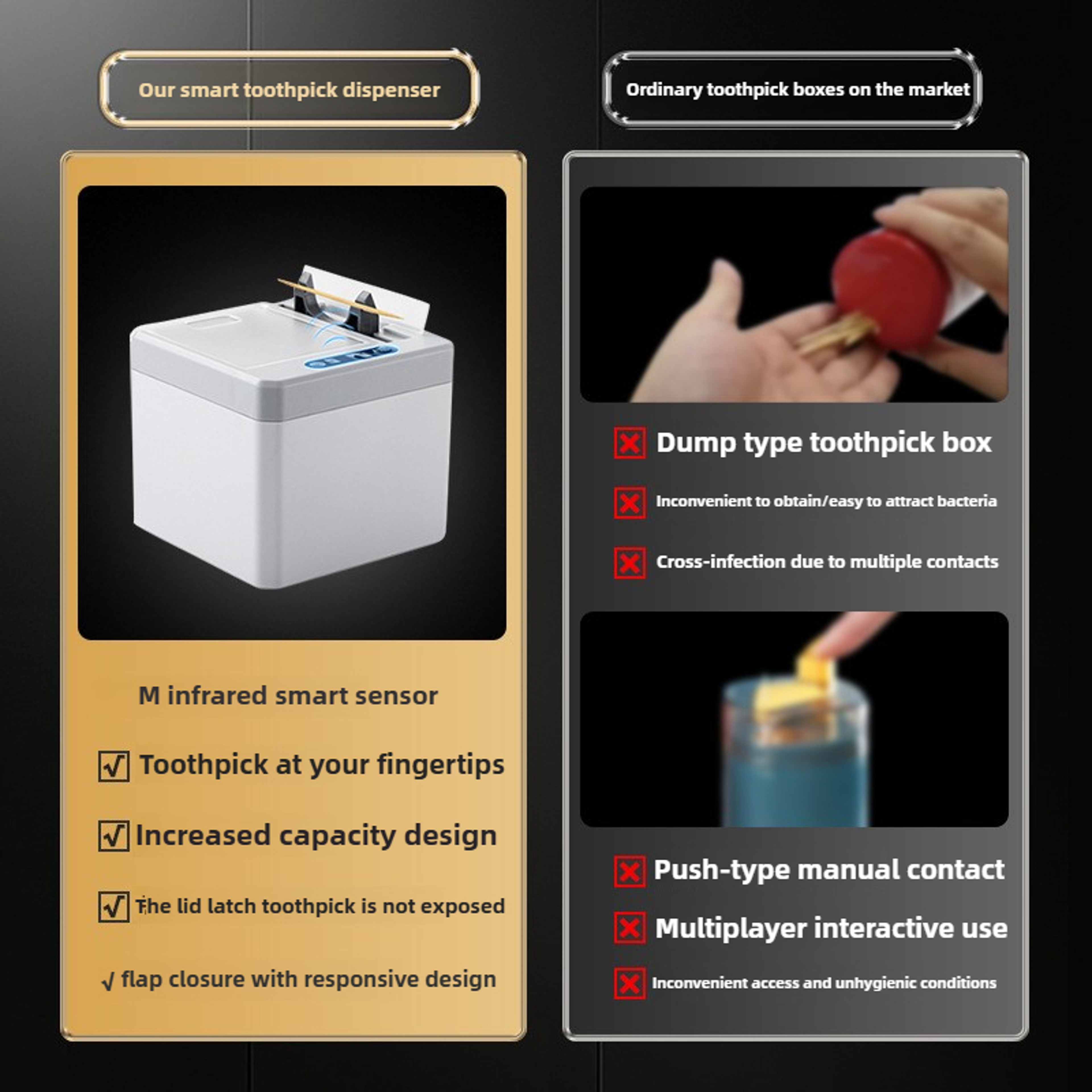 Smart Automatic Toothpick Dispenser Electric Toothpick Holder For Kitchen 4