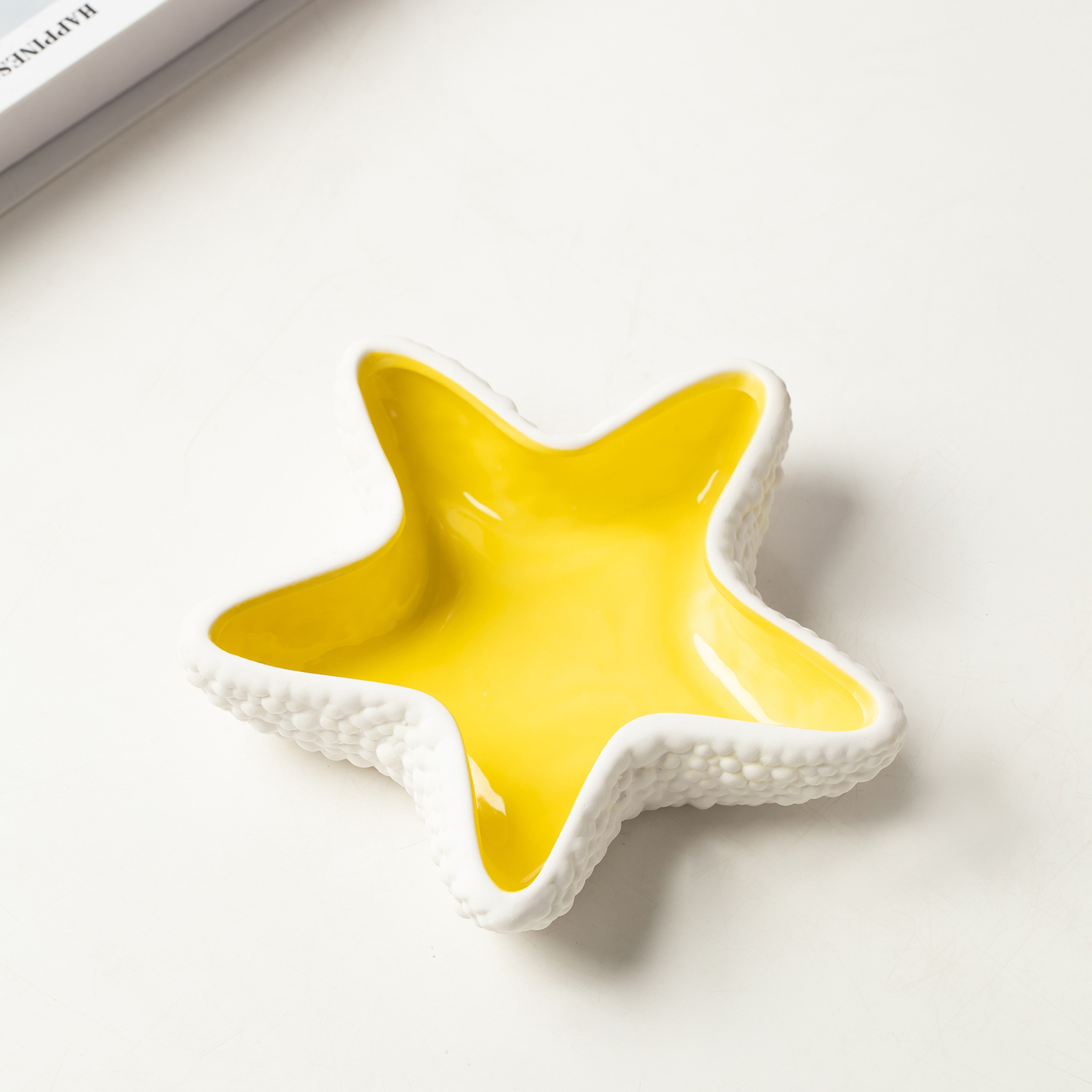 Unique 3D Starfish Ceramic Cigar Ashtray, Modern White Ceramic Trinket Display Tray, Custom Home Living Room Decoration – view 8