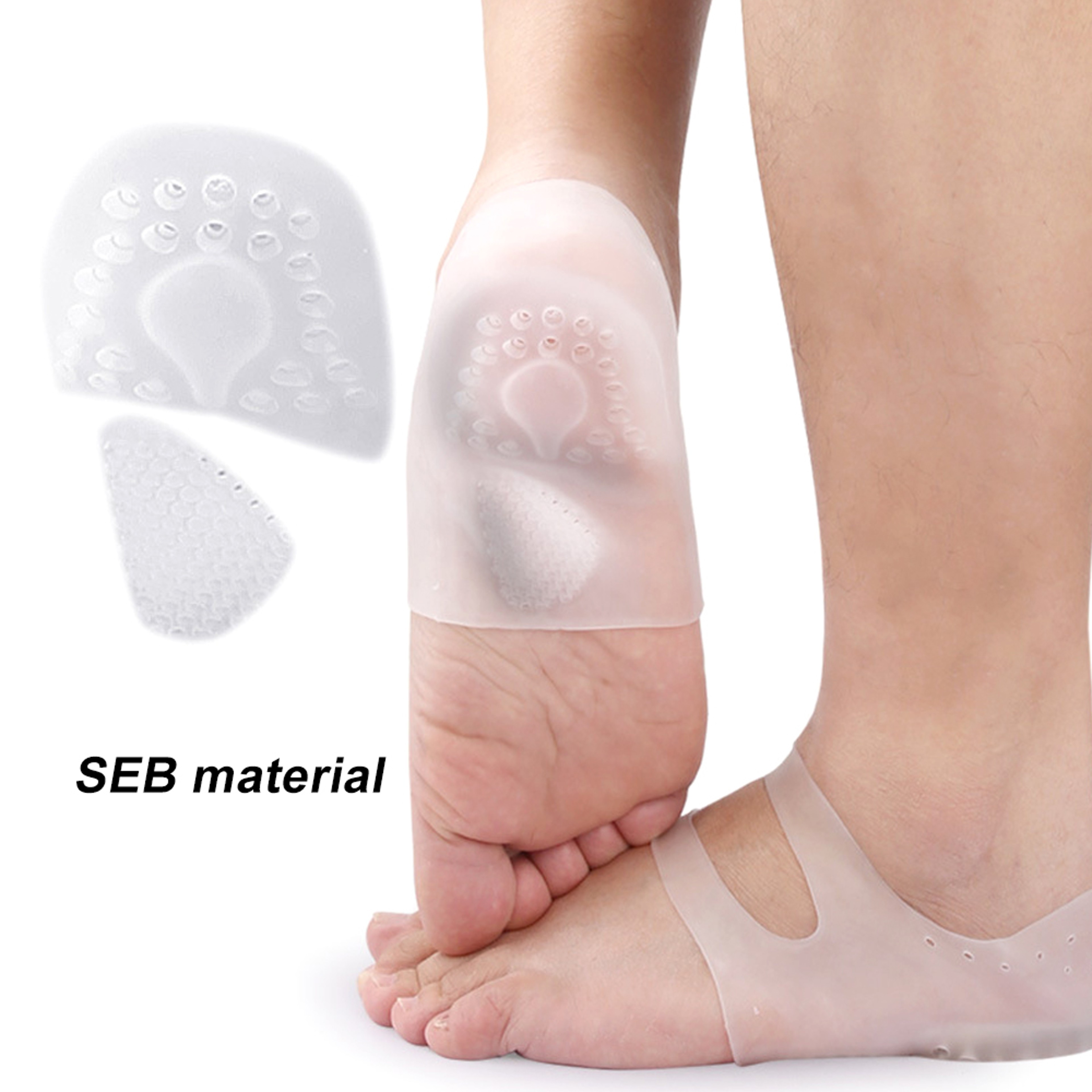 1 Pair Heel Cups with Arch Support for Cracked Heel Relief and Plantar Fasciitis – view 3
