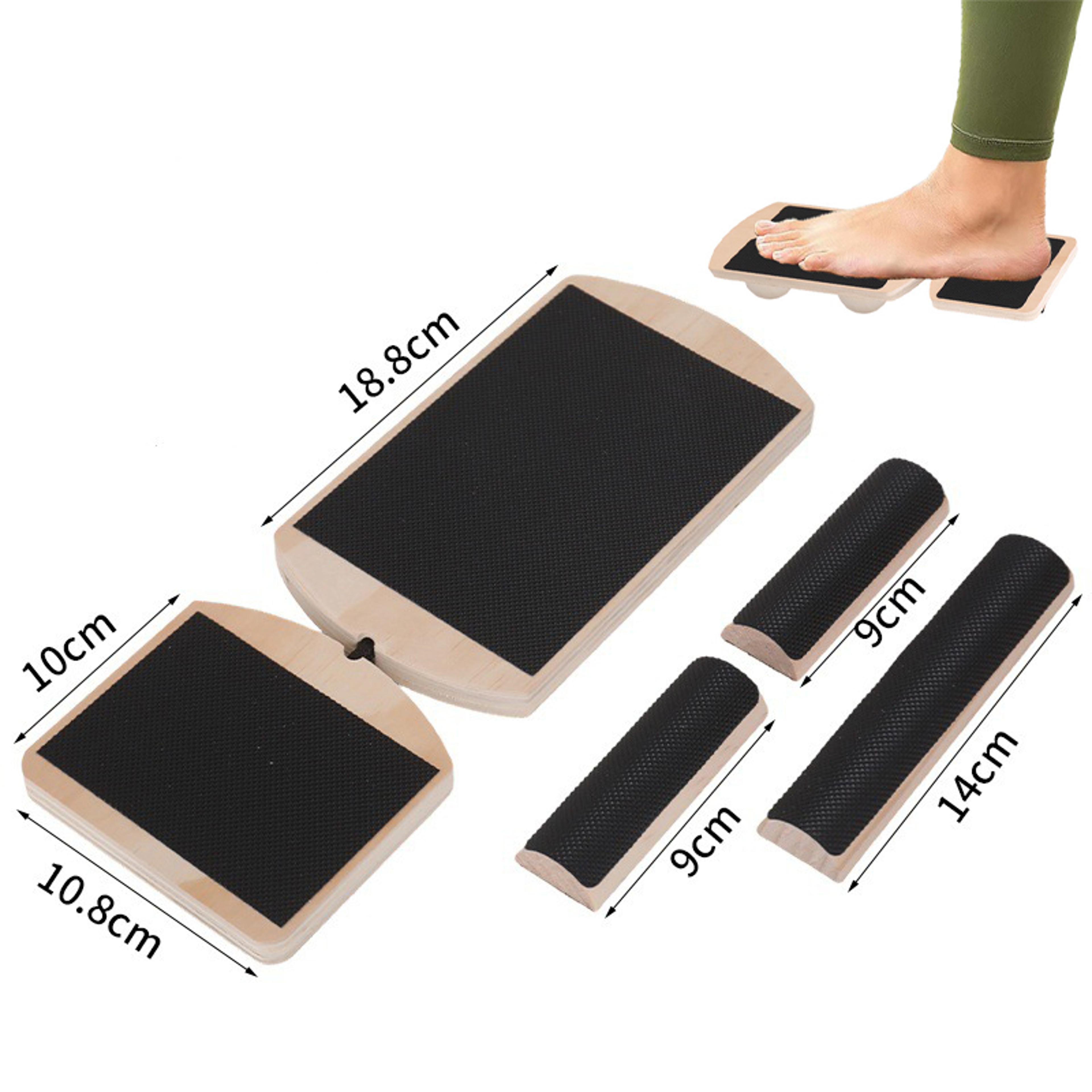 Nonslip Adjustable Balance Board For Sprained Ankle Wooden Single Leg Foot Strengthener For Rehabil 7