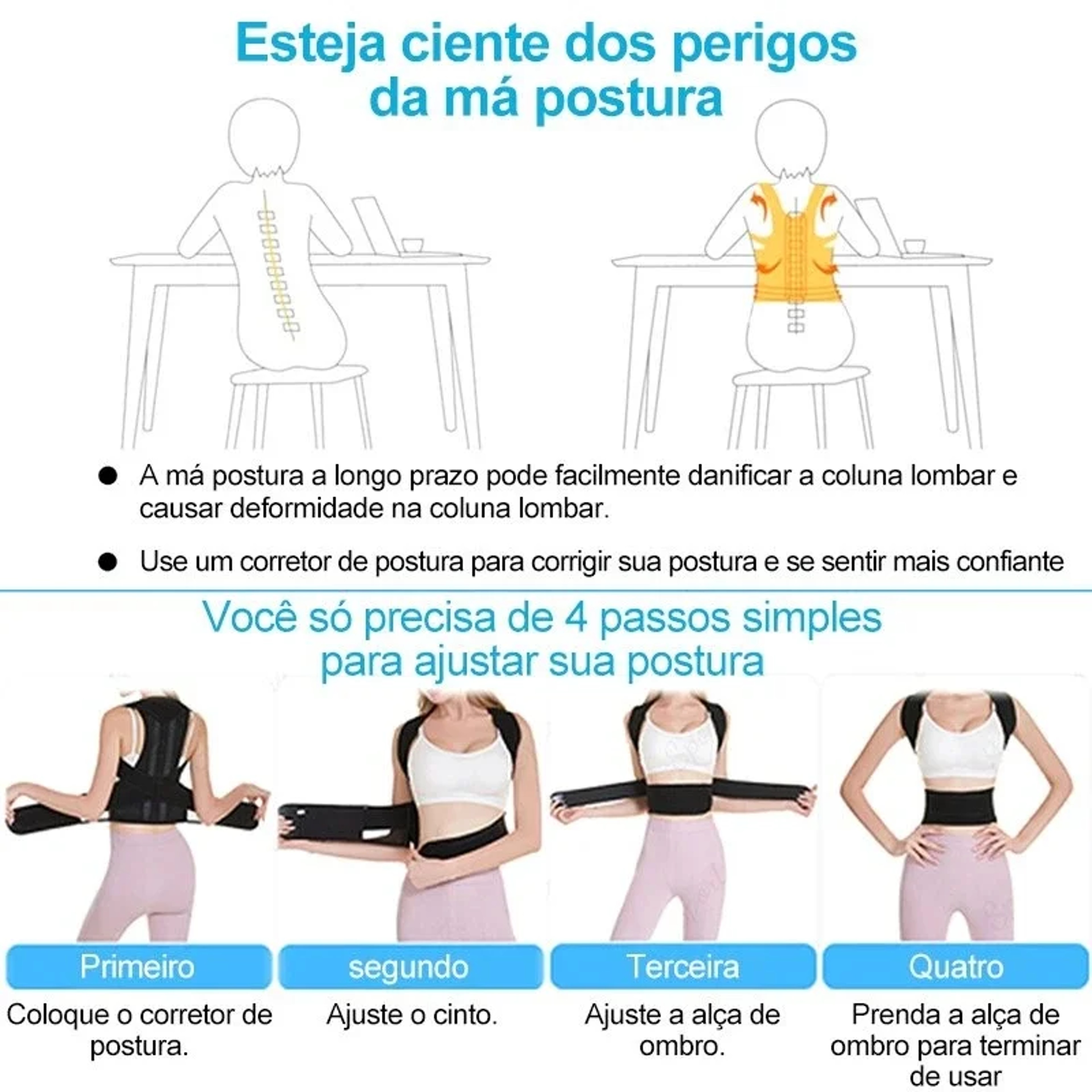 Adjustable Breathable Polyester Posture Corrector Achieve Posture Universal Fit For Pain Relief 3