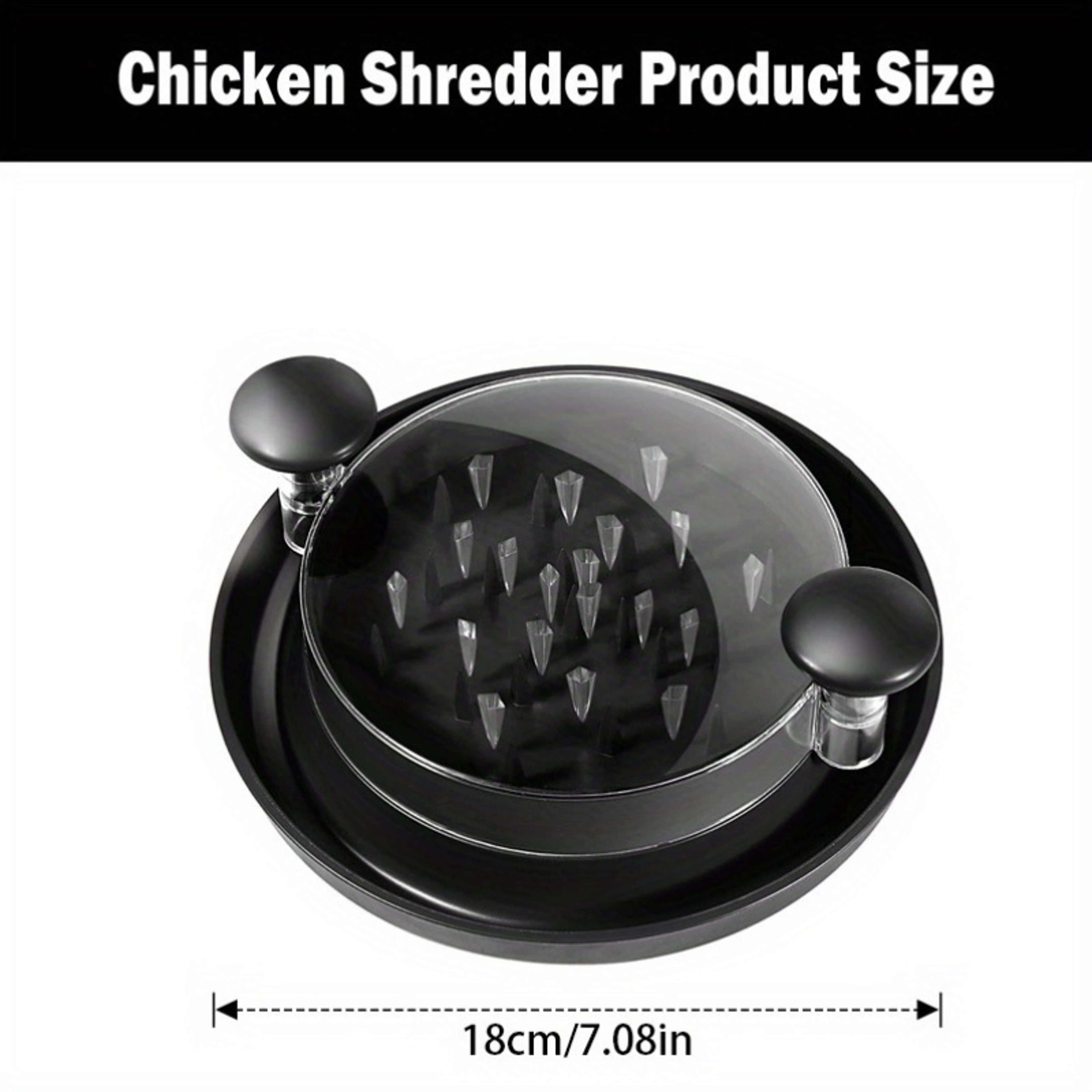 Large AntiSlip Rotating Tool For Chopping Upgraded Chicken Shredder With Transparent Cover For Chic 1