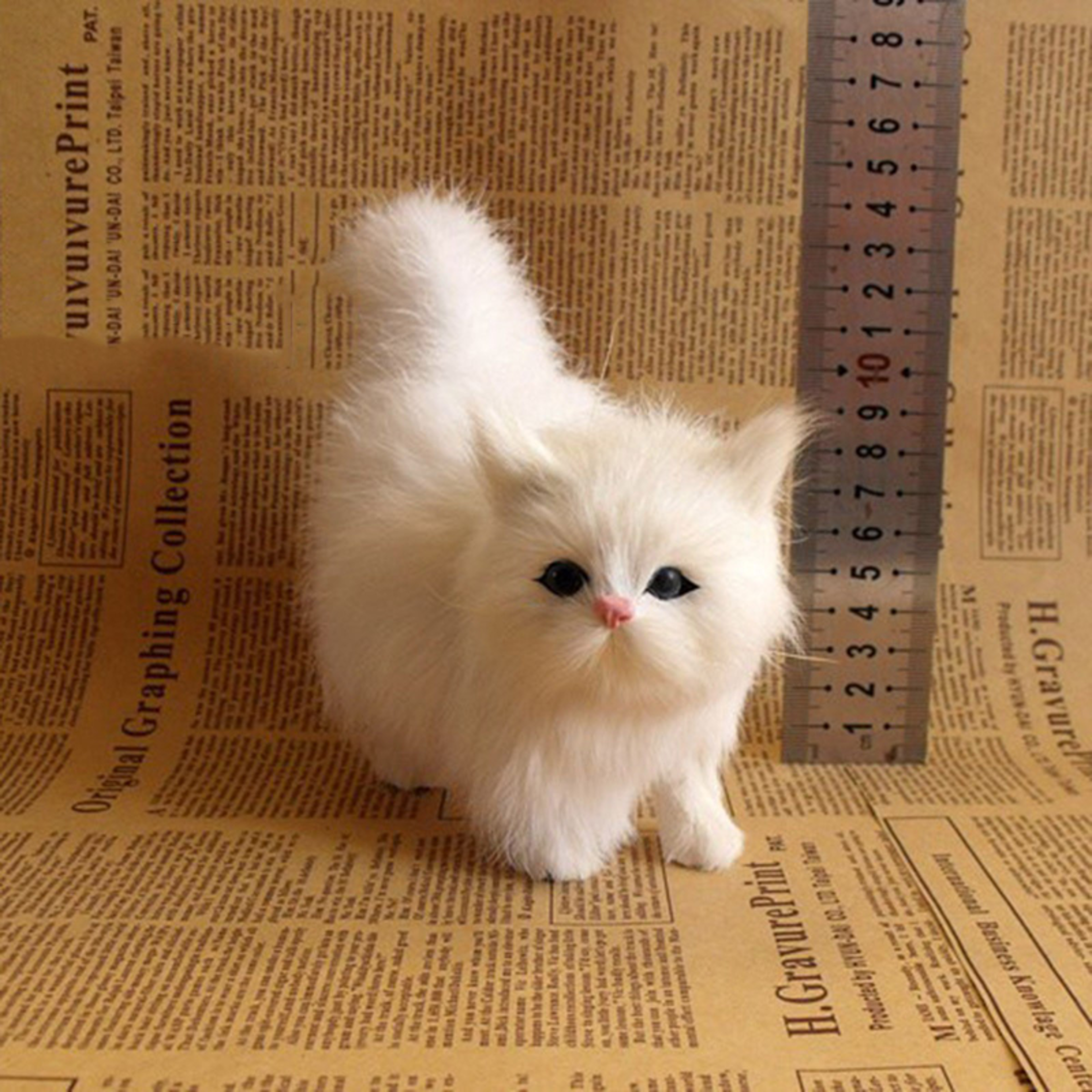 Soft Stuffed Kitten Model Cute Simulation Cat Plush Toy Realistic Fake Cat Animal For Kids Girls Bi 8