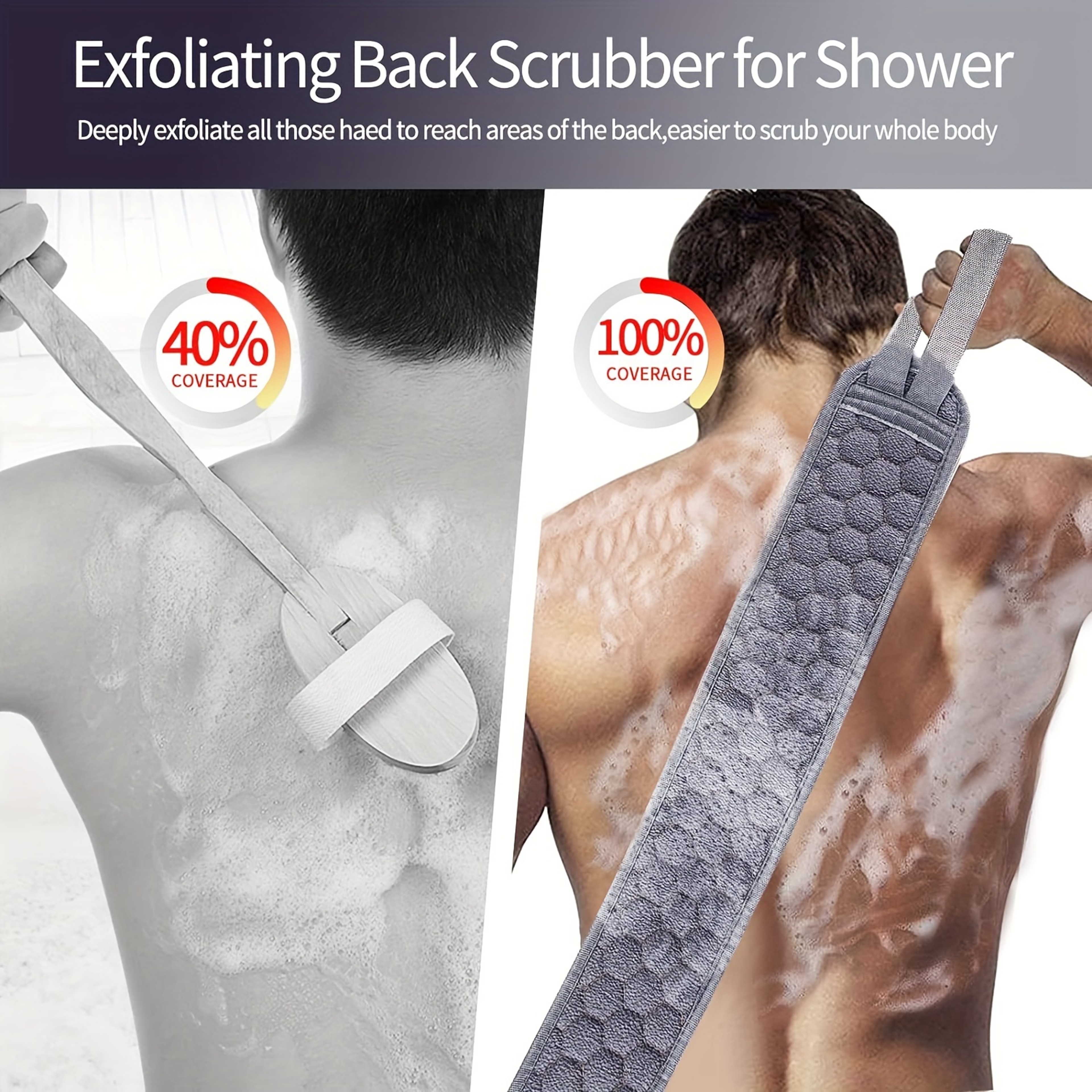 Deep Clean And Vitalize With Exfoliating Body Scrubber Set Bath Glove Back Scrubber Loofah 4