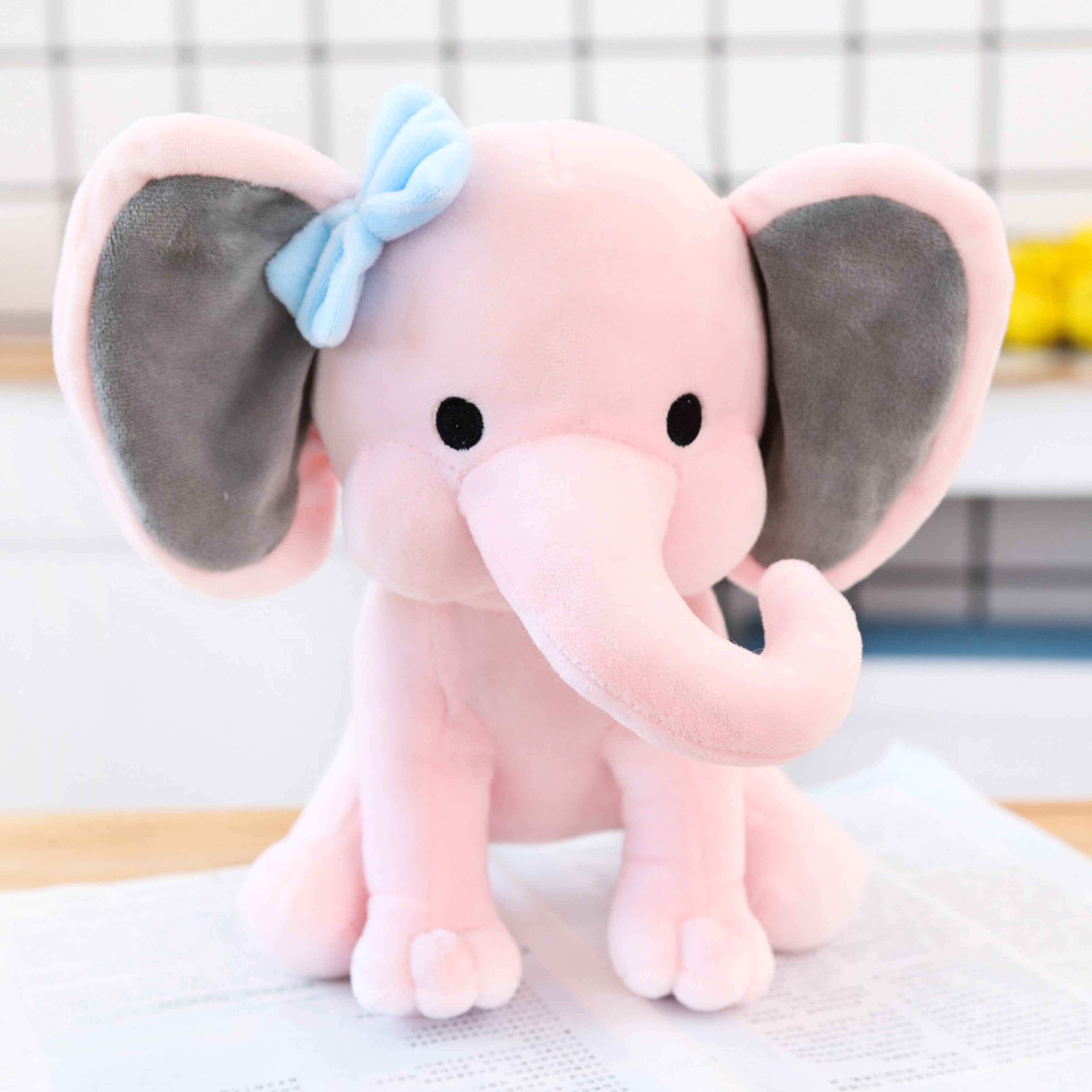 Pink Grey Elephant Plush Toy Comfort Sleeping Elephant Doll Birthday  Holiday Gifts For Children 3