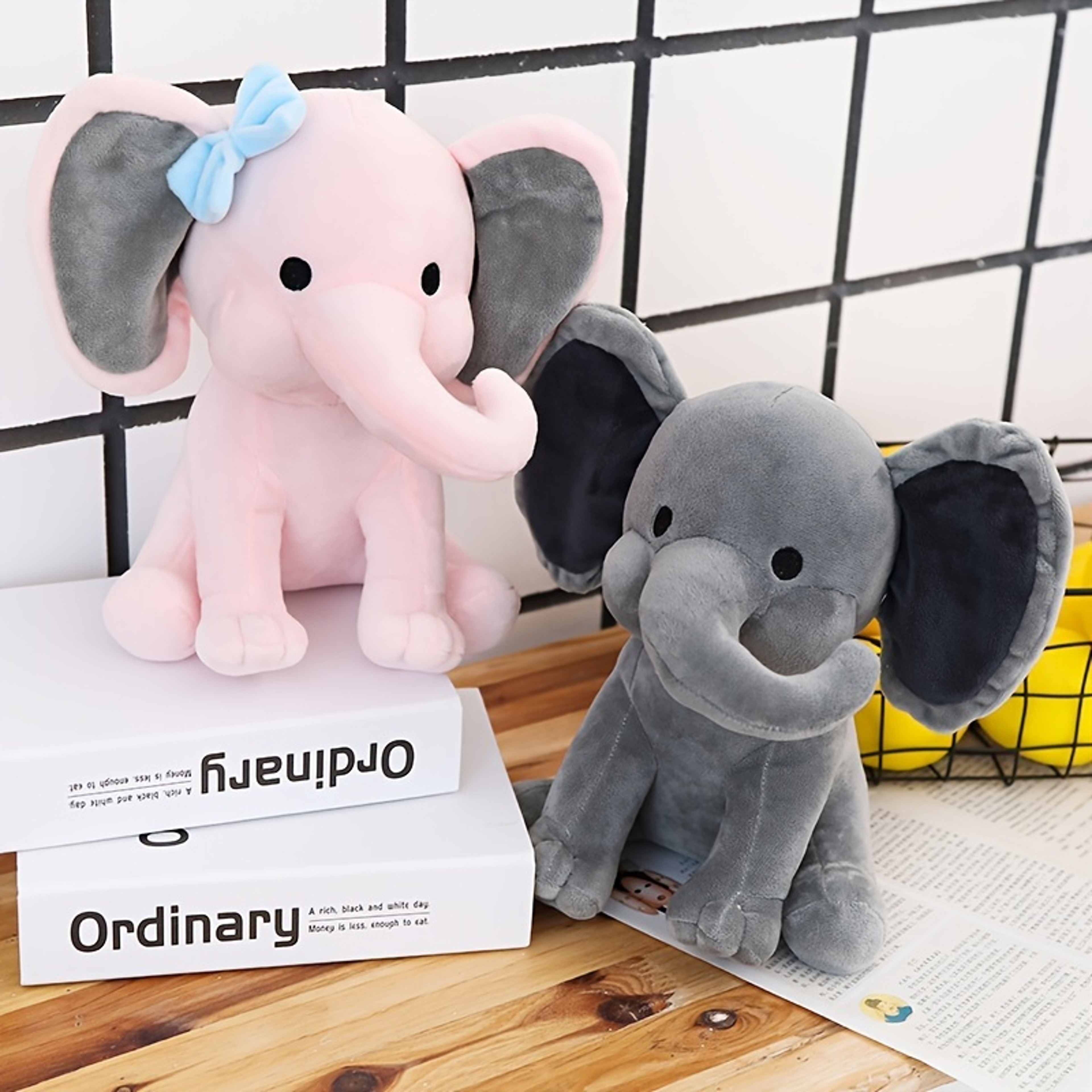 Pink Grey Elephant Plush Toy Comfort Sleeping Elephant Doll Birthday  Holiday Gifts For Children 2