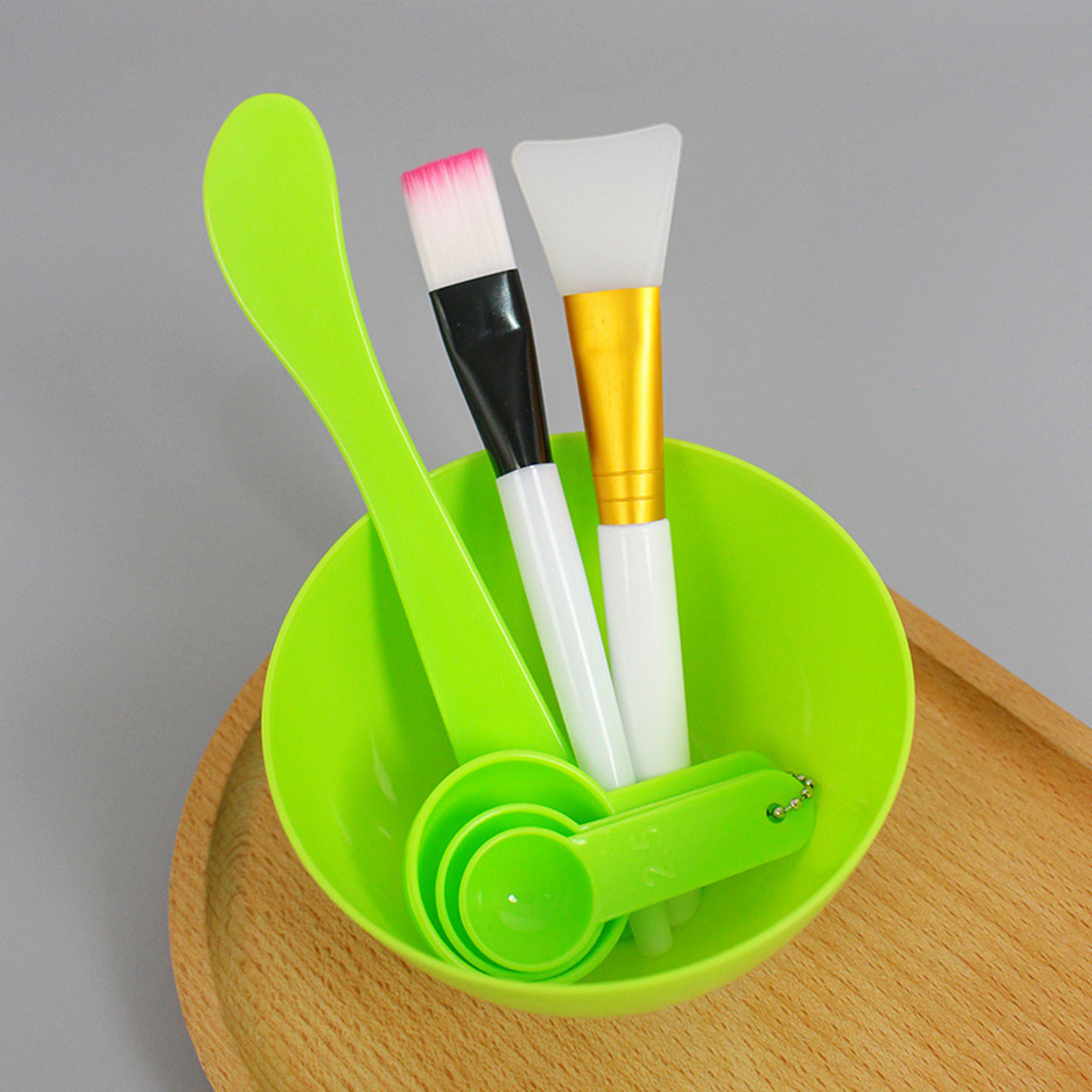 Facial Mask Bowl Stick Silicone Spatula Soft Face Brushes Spoons Set 6
