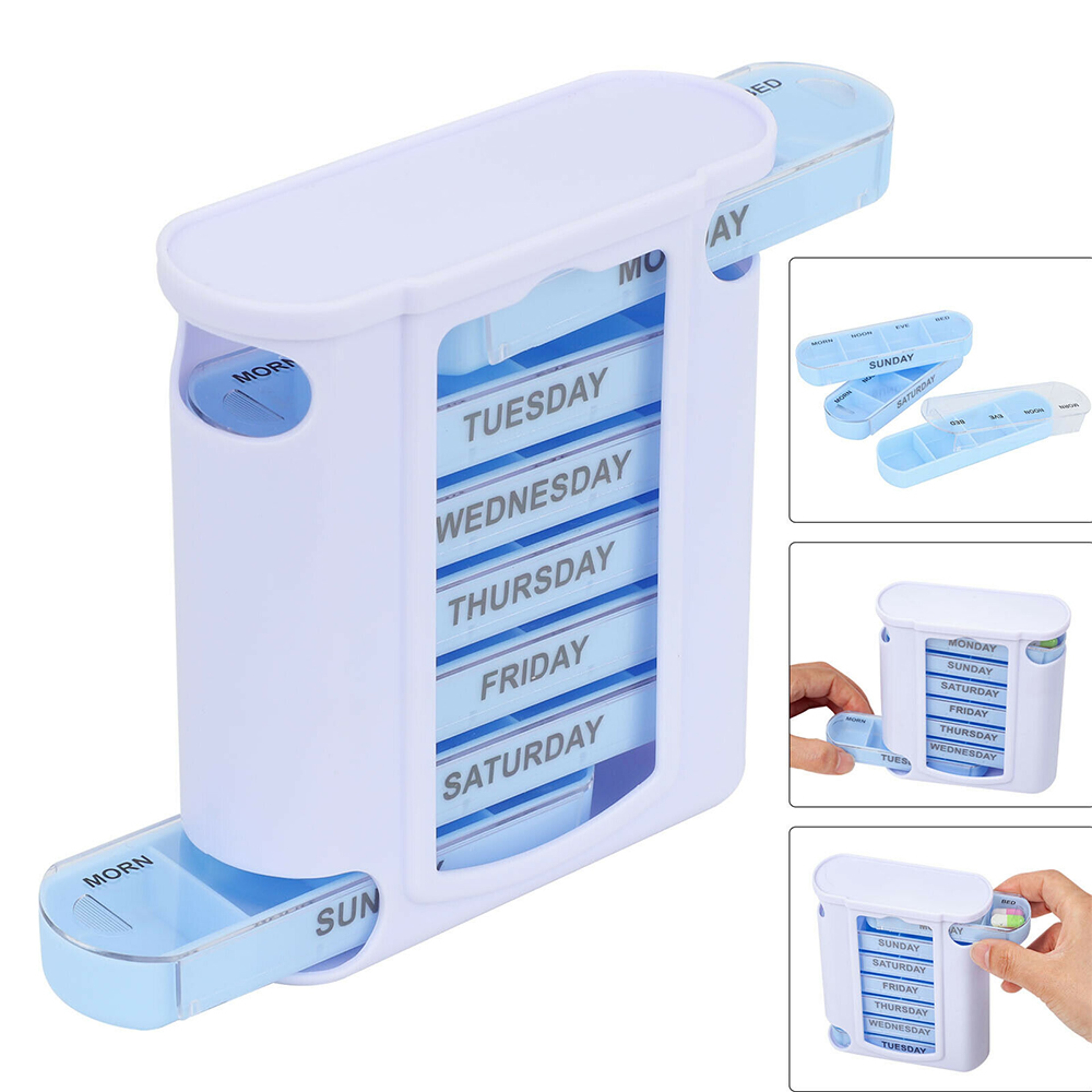 Medicine Tablet Drug Holder 7 Day Pill Box Case Organizer Container Kit 0