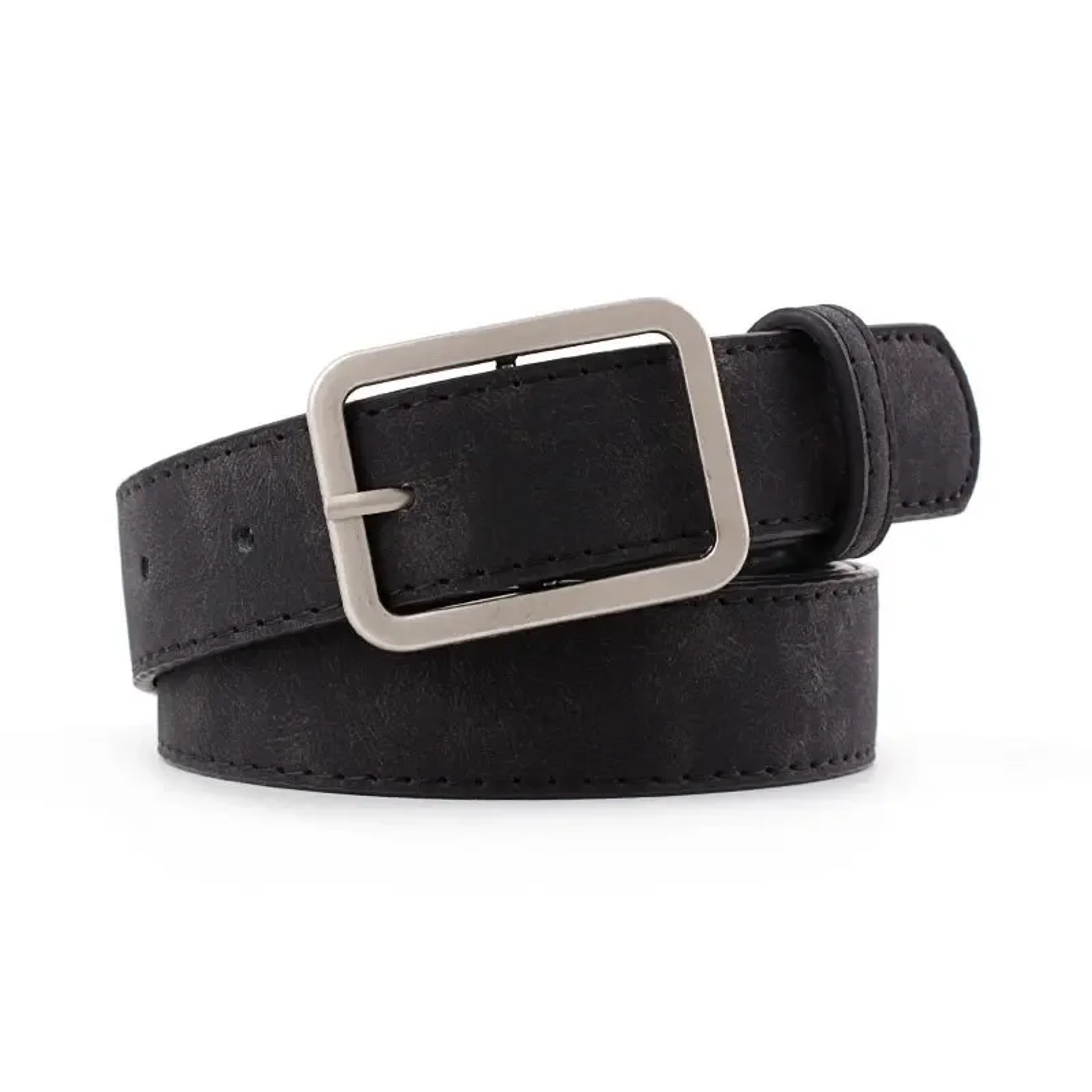 Silver Buckle Leather Belts For Jeans Fashion Square Pin Buckles Belts Women Waistbands Student Str 8