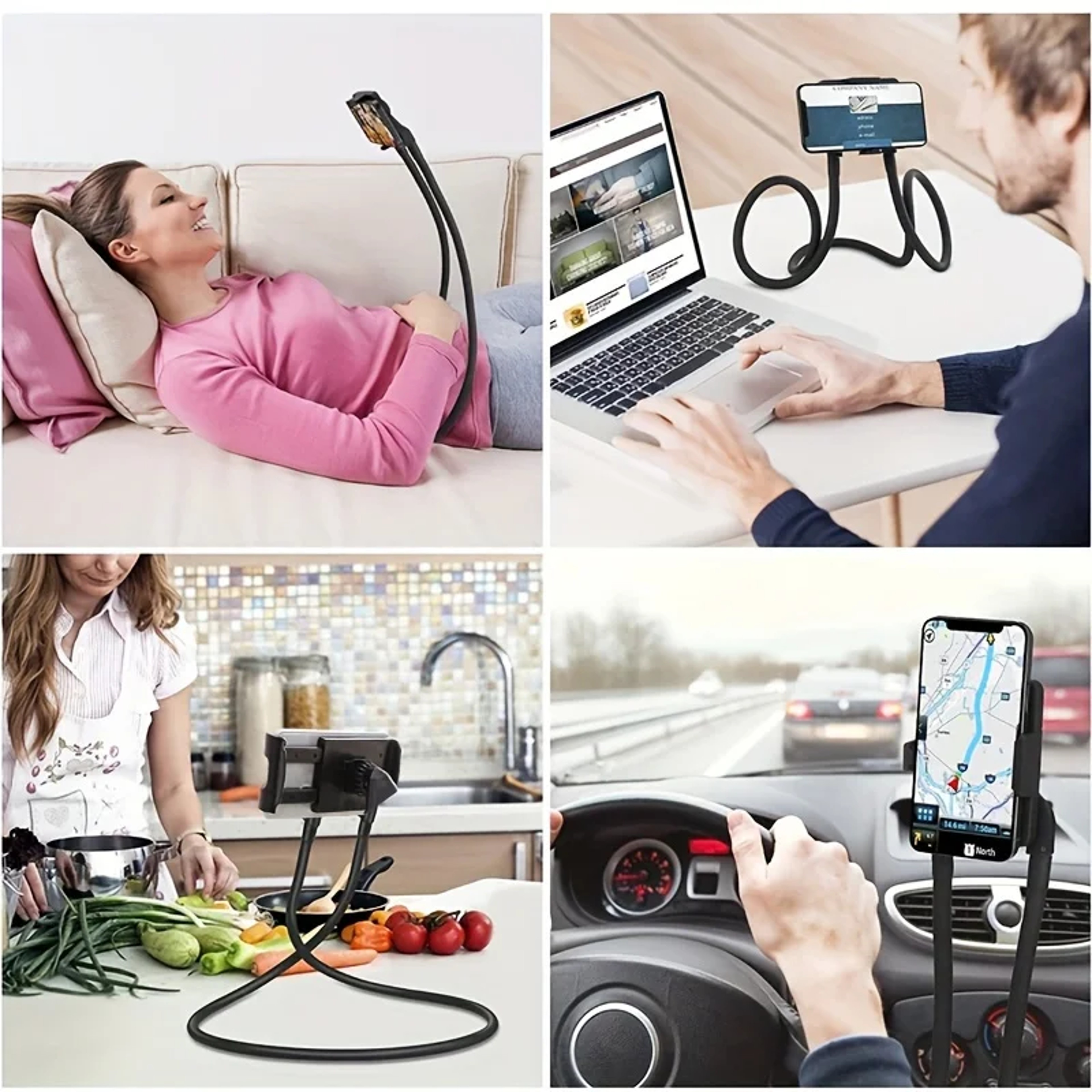 Universal Mobile Phone Holder, Multifunctional Bedside Lazy Neck, Extendable Adjustable Selfie Stick Rack – view 2