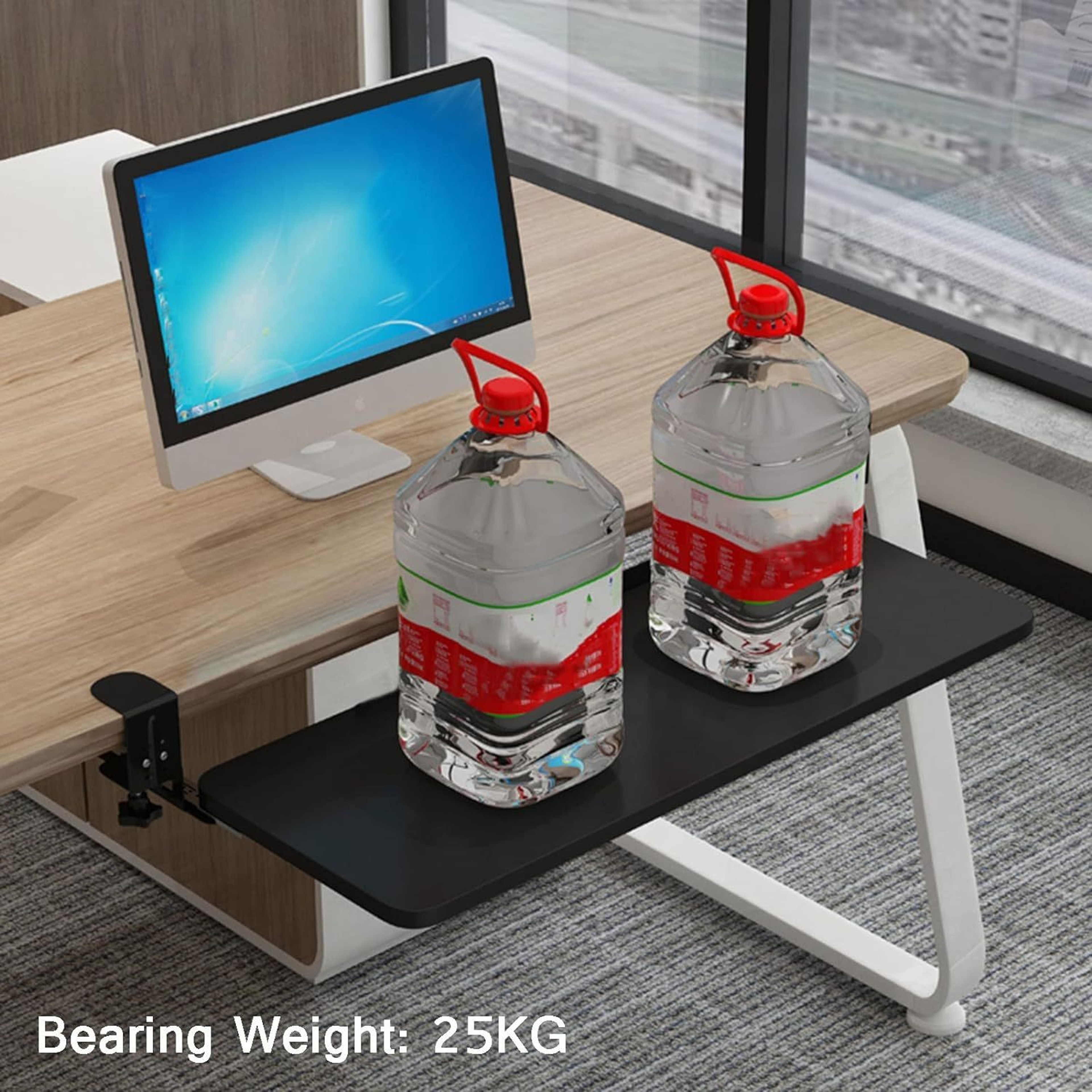 Ergonomic Clamp Keyboard Tray Sliding Under Desk Platform With Retractable Drawer 1
