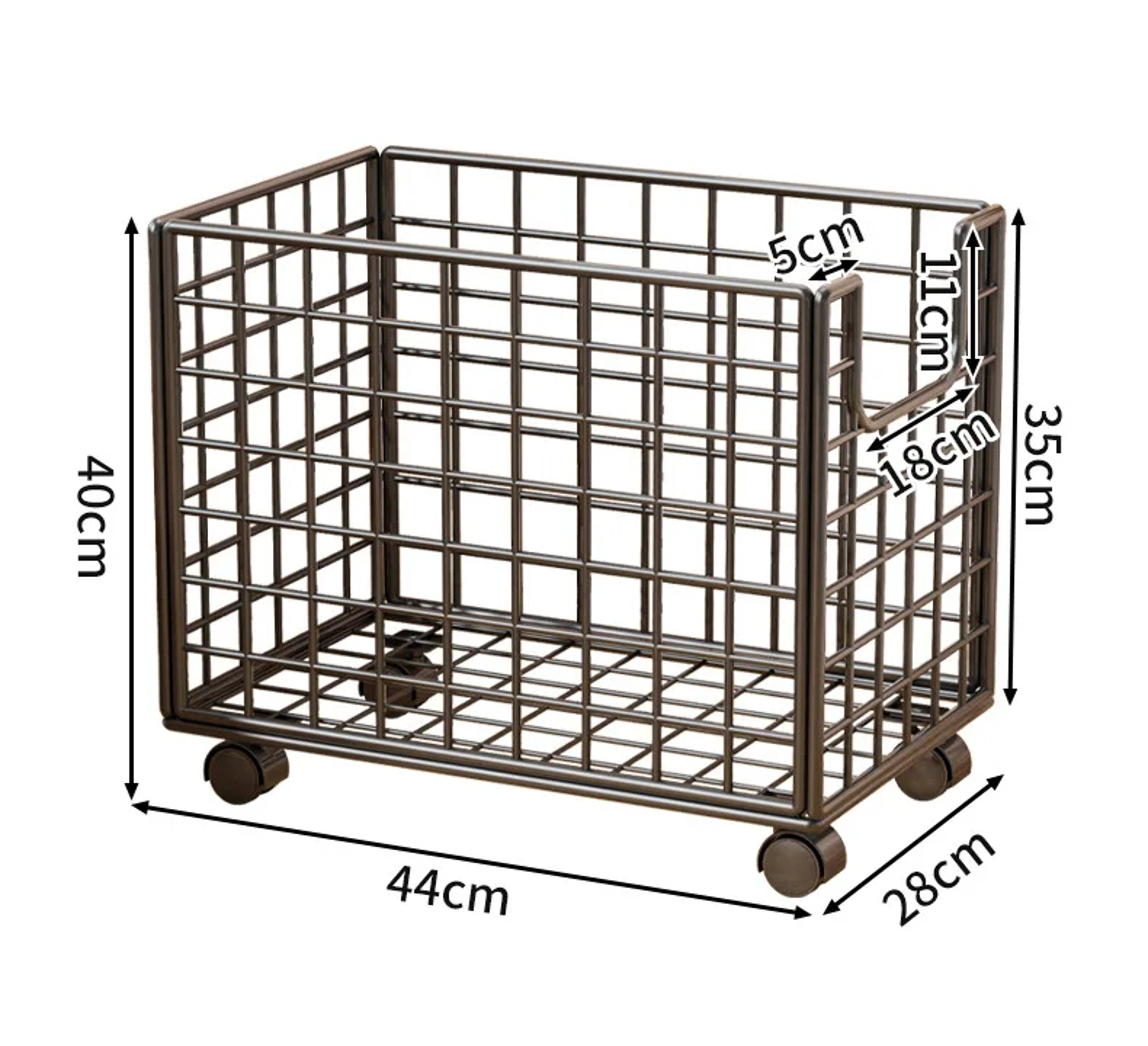 Multi-Purpose Organizer for Laundry, Bathroom & Kitchen, Metal Rolling Storage Basket with Wheels – view 4