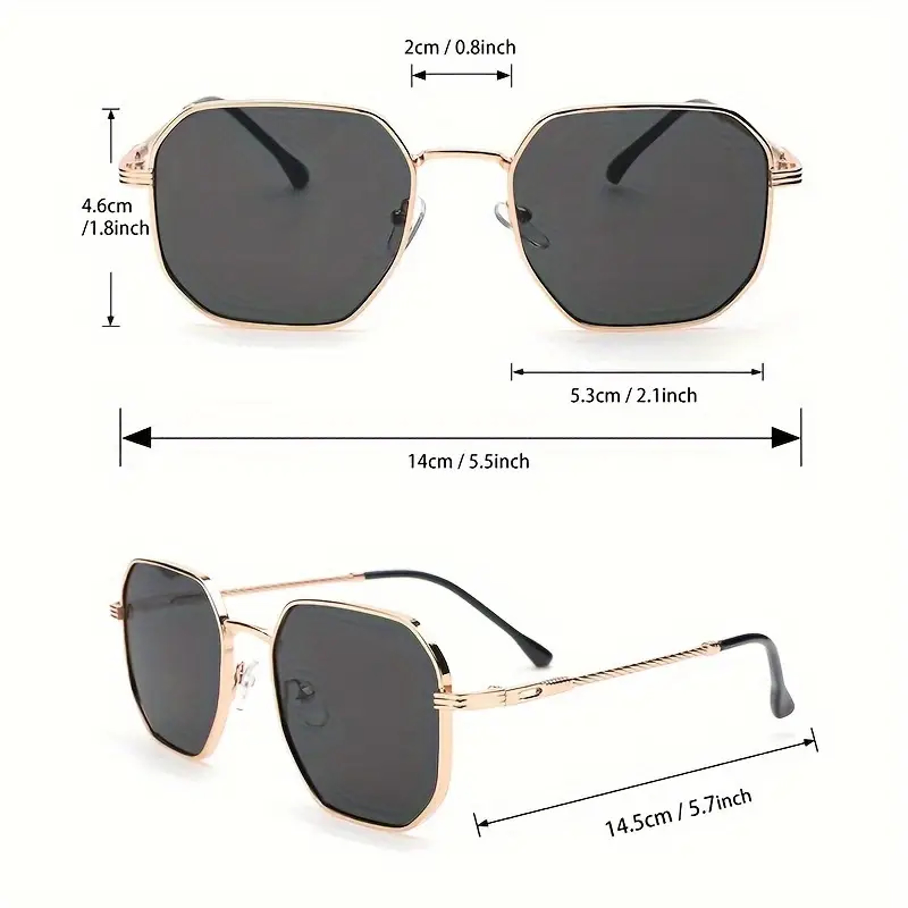 Retro Polygonal Metal Frame, Fashionable Trendy Glasses for Women and Men, Octagonal Glasses for Beach Party Trips – view 4