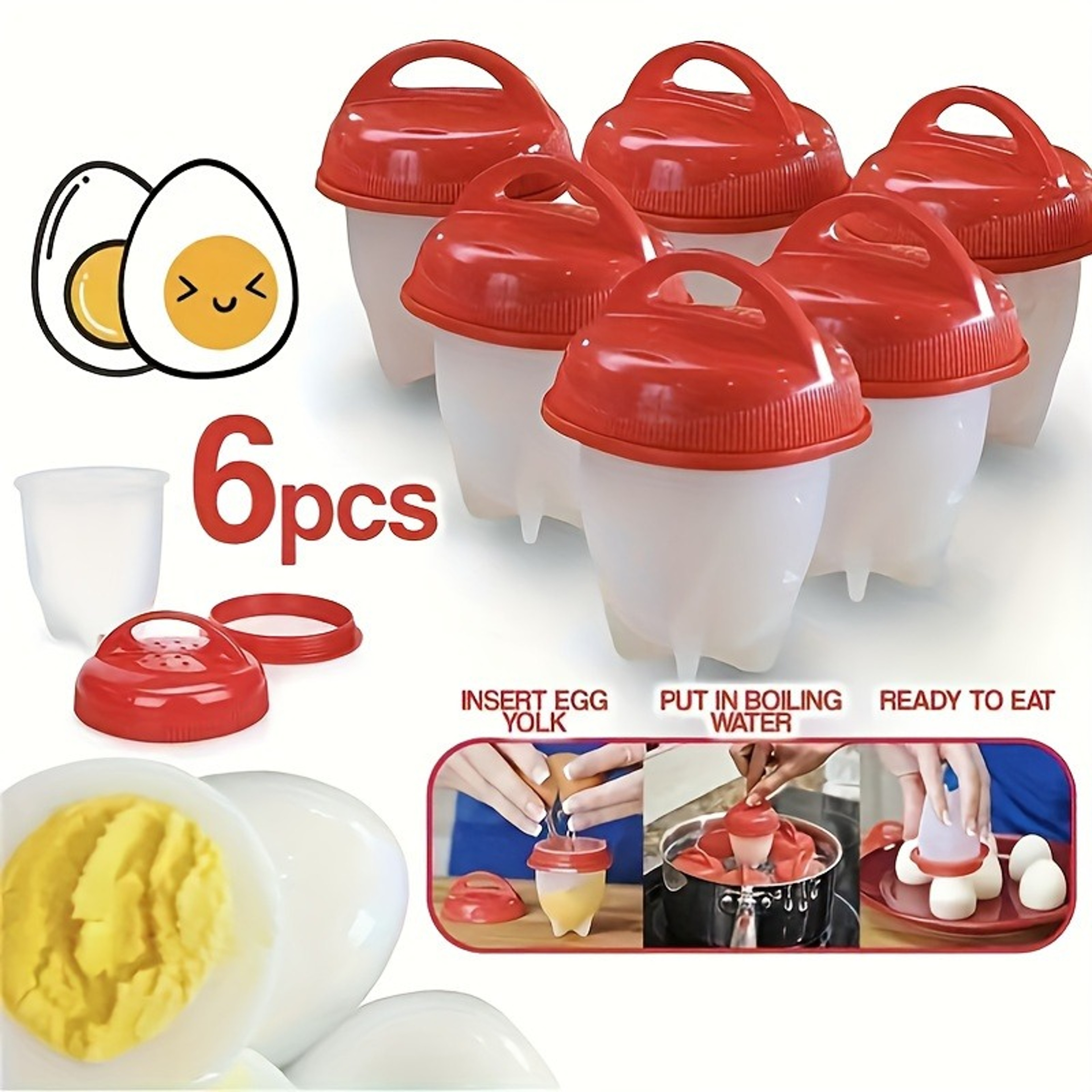 NonStick Silicone Egg Poachers HeatResistant Cooking Cups For Easy ShellFree Breakfast Prep 1