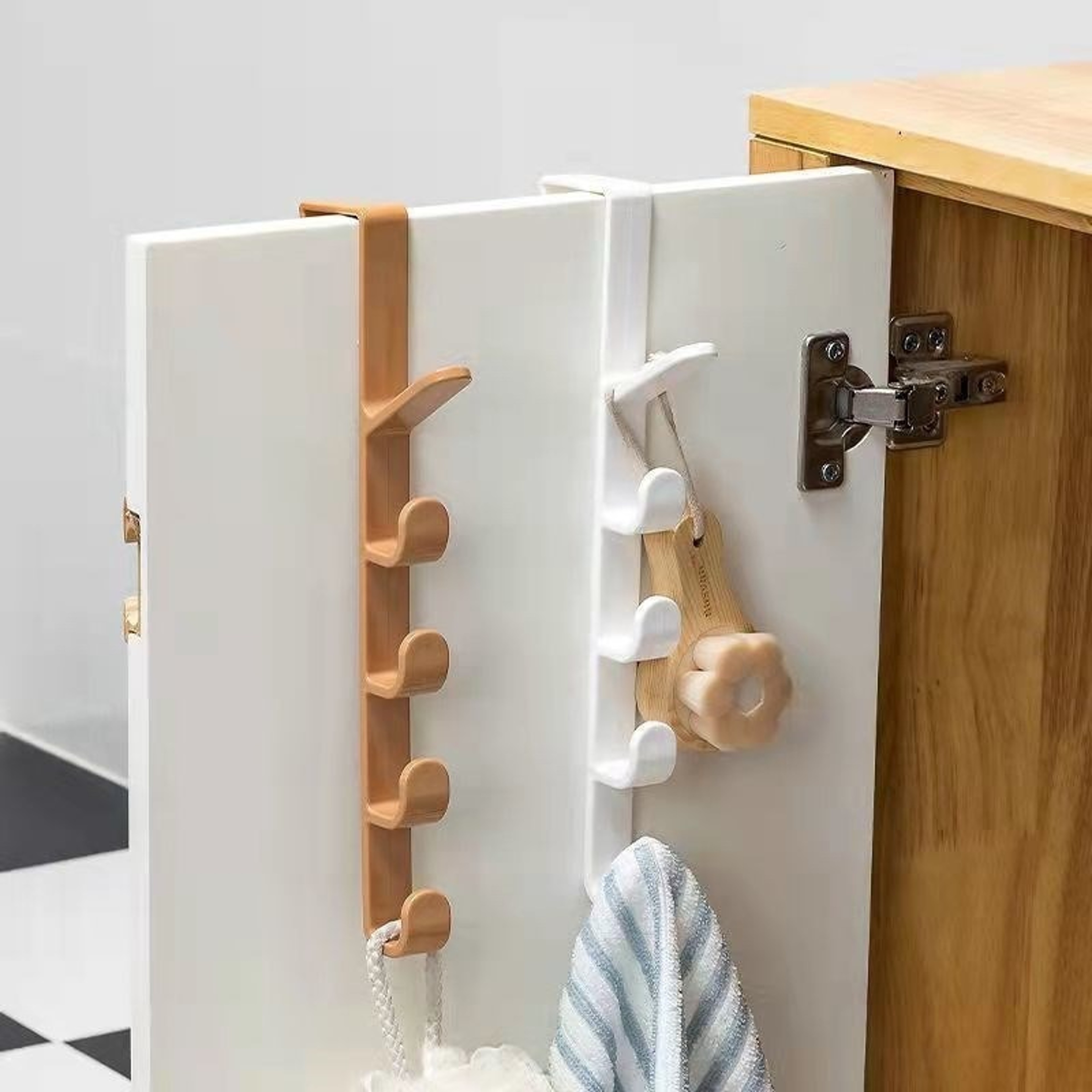 Plastic Clothes/Bag/Purse Holder, Over The Door Storage Hanger, No-Drill Bedroom Organization Hooks – view 6