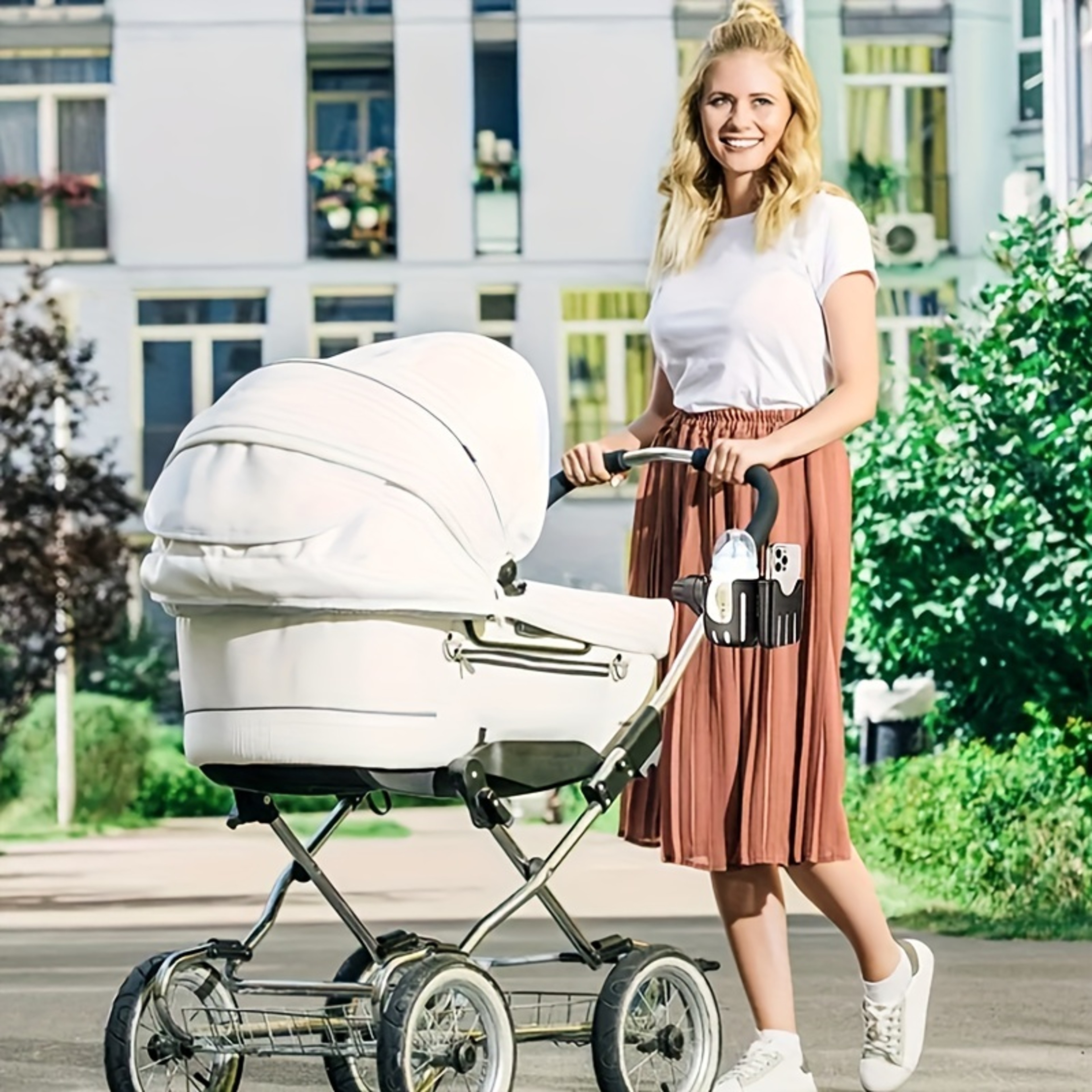 Universal Bottle Holder For Stroller With Phone Holder Stroller Water Cup Holder Wheelchair Accesso 1