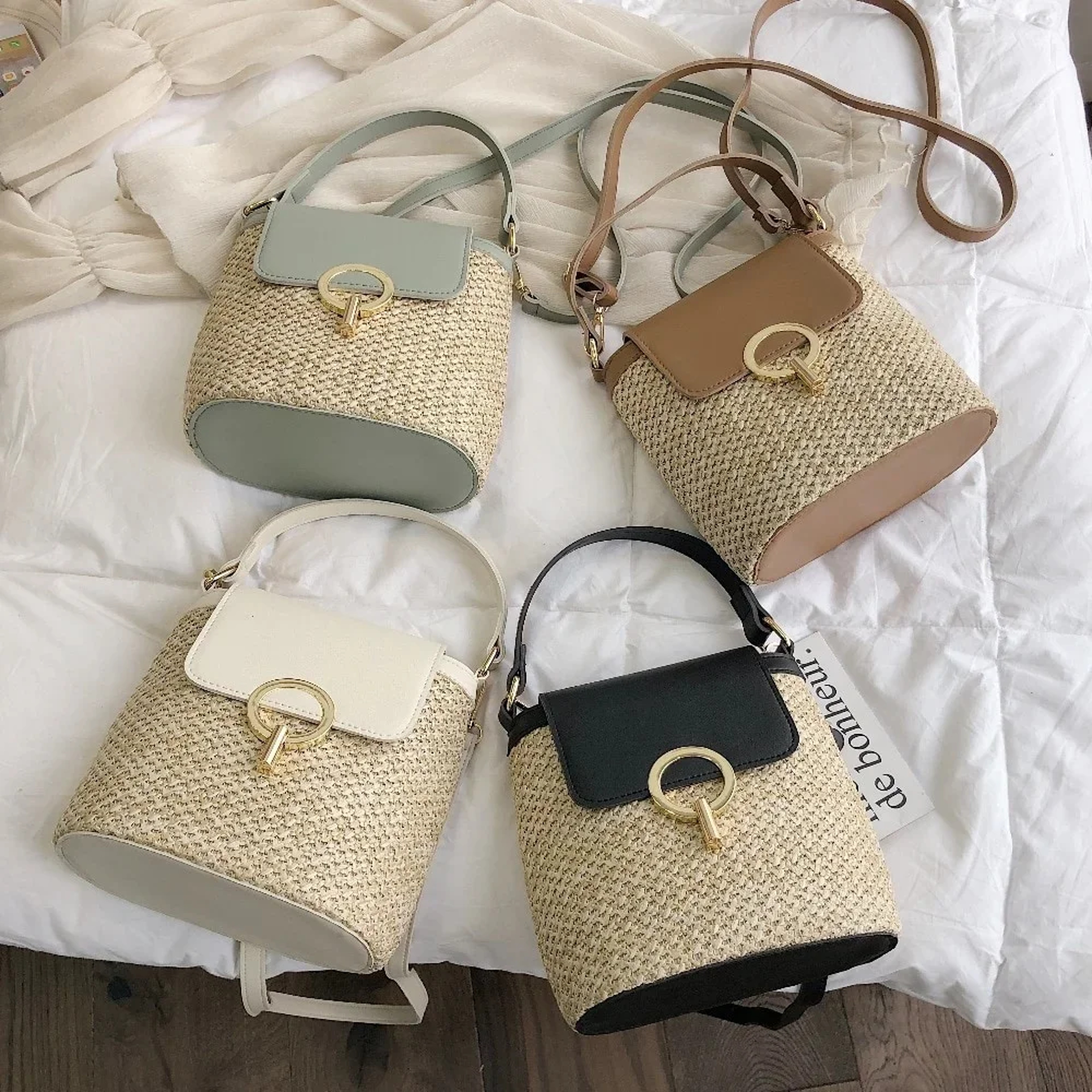 Korean Version Beach Vacation Woven Women's Bag, Fashion Handheld Crossbody Bucket Bag, Versatile Trendy Tote – view 2