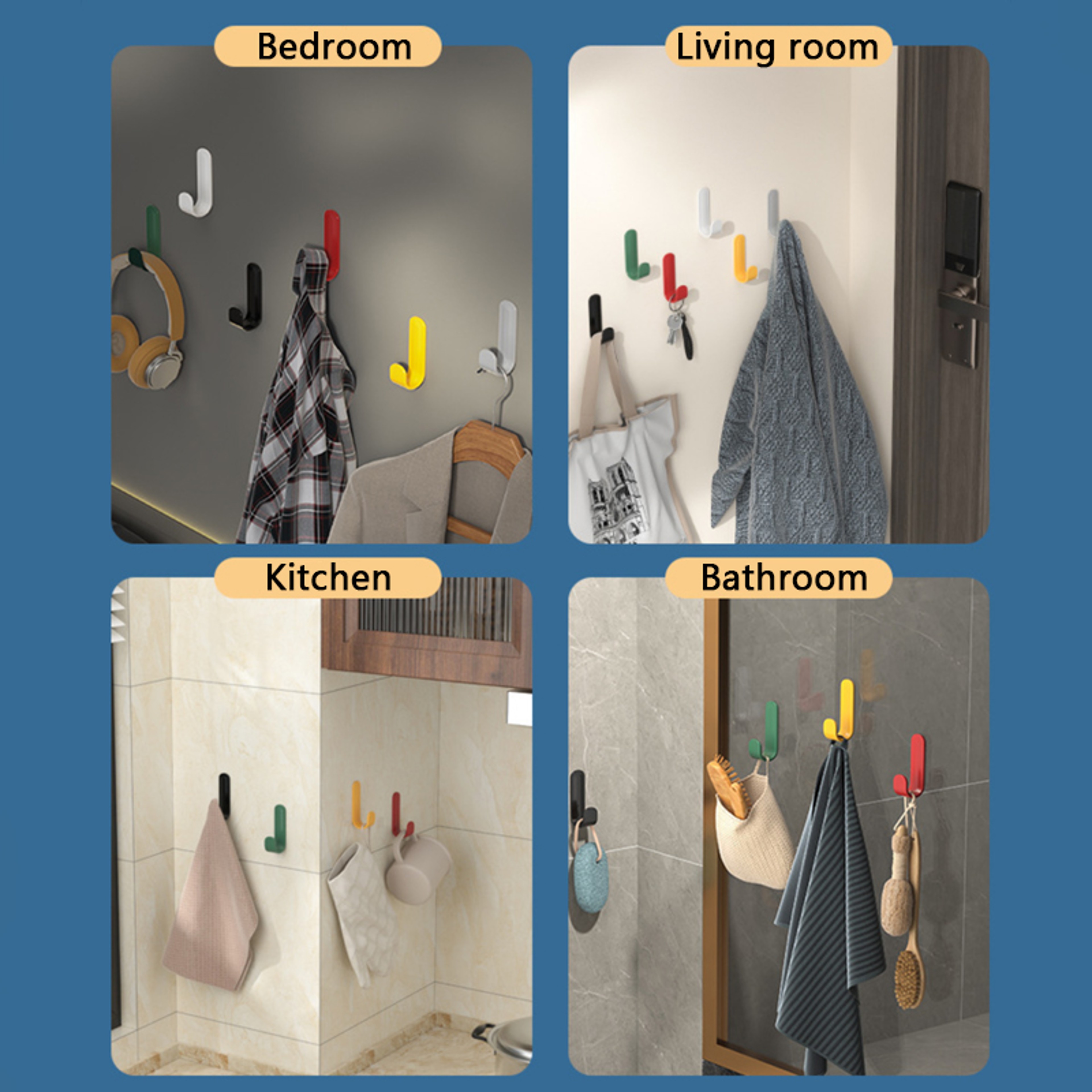 Colorful Sticky Hooks Without Punching, Perfect for Kitchen, Bathroom and Dormitory Use – view 4