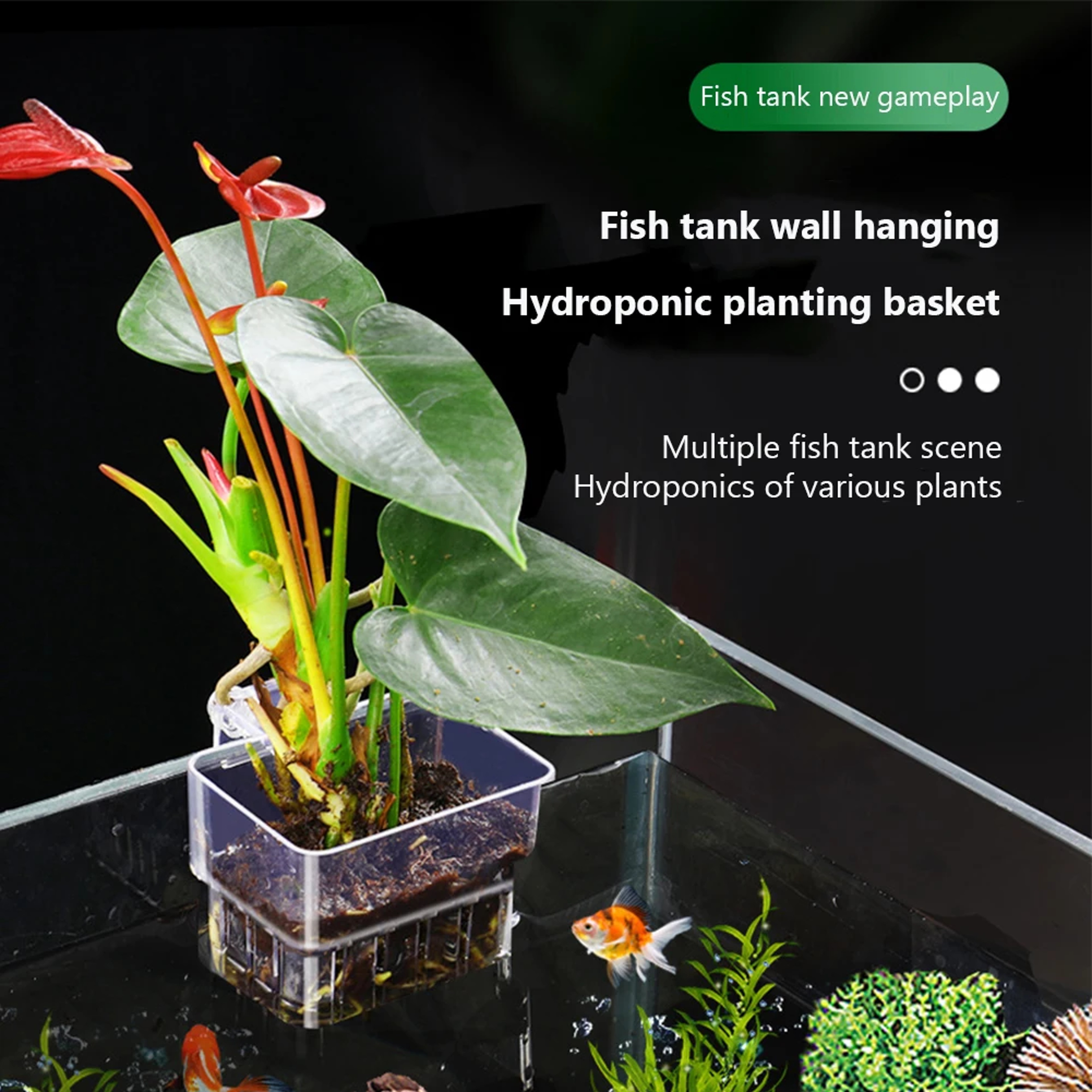 Hanging Pot Aquatic Plants Holder Aquarium Plant Cup Fish Tank Planter 4