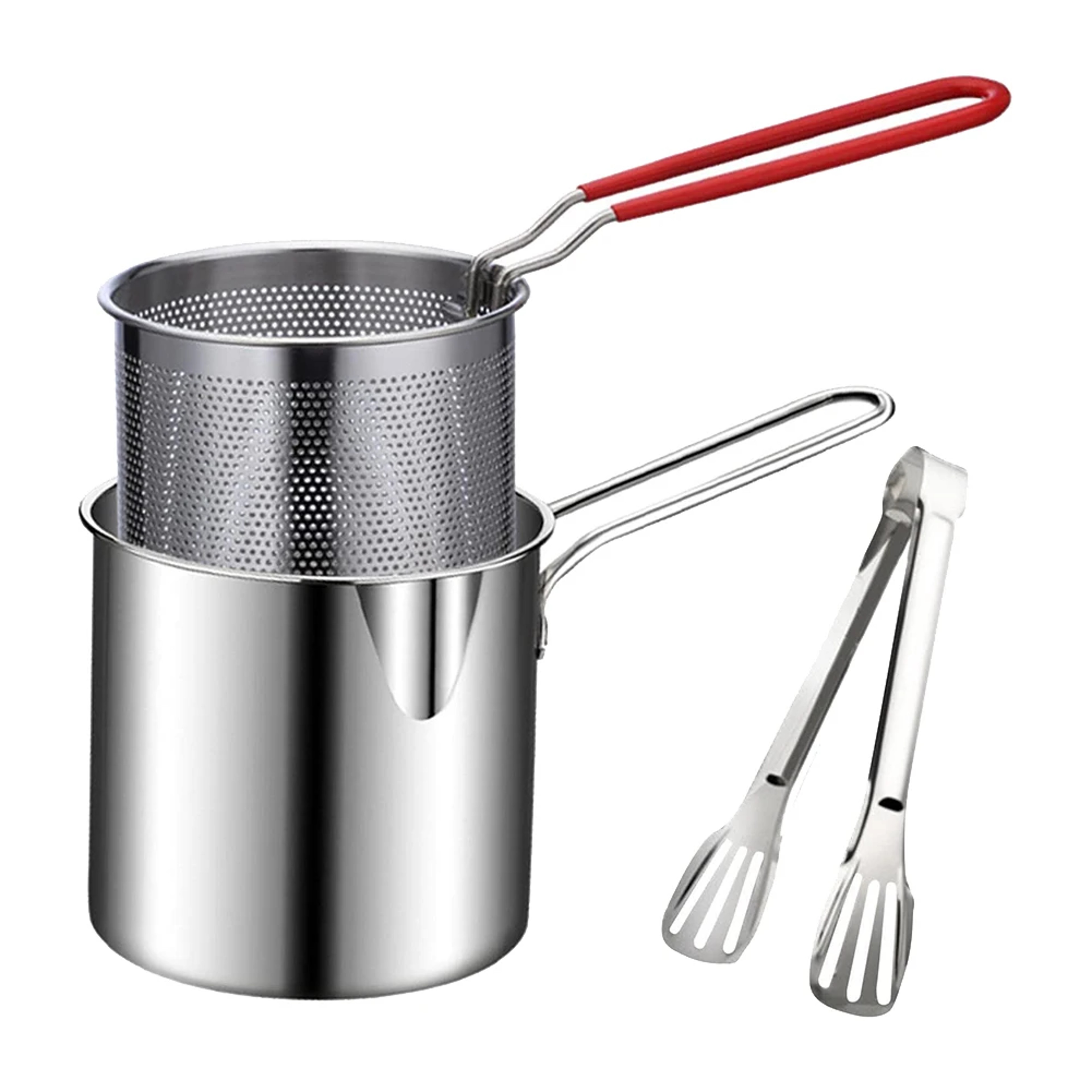 Stainless Steel Fryer Set Japanese Deep Oilsaving Cooking Tools Tempura Basket 5