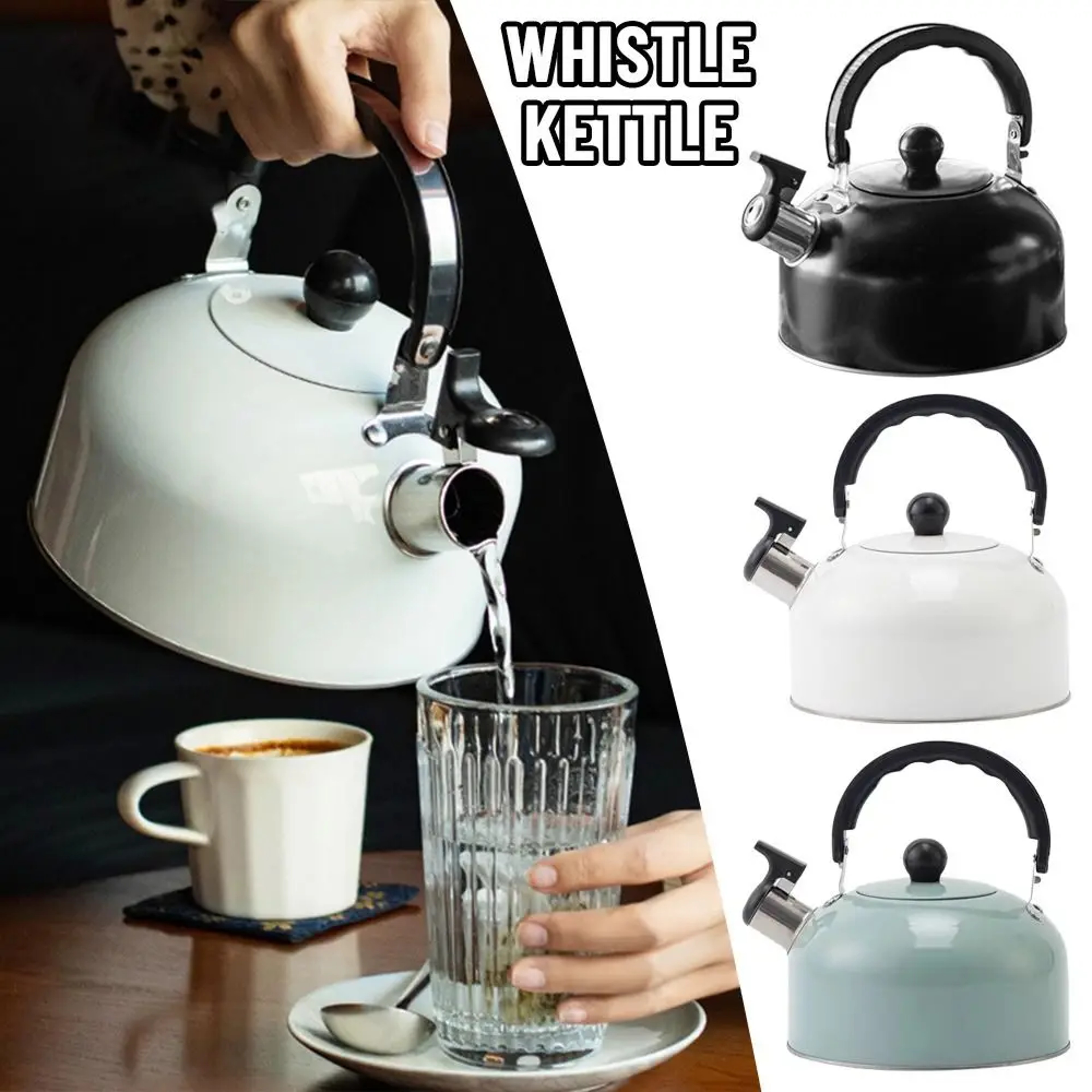 Electric Stainless Steel Tea Water Kettle, Whistling Tea Making, Flat-Bottomed Sounding Kettle – view 5