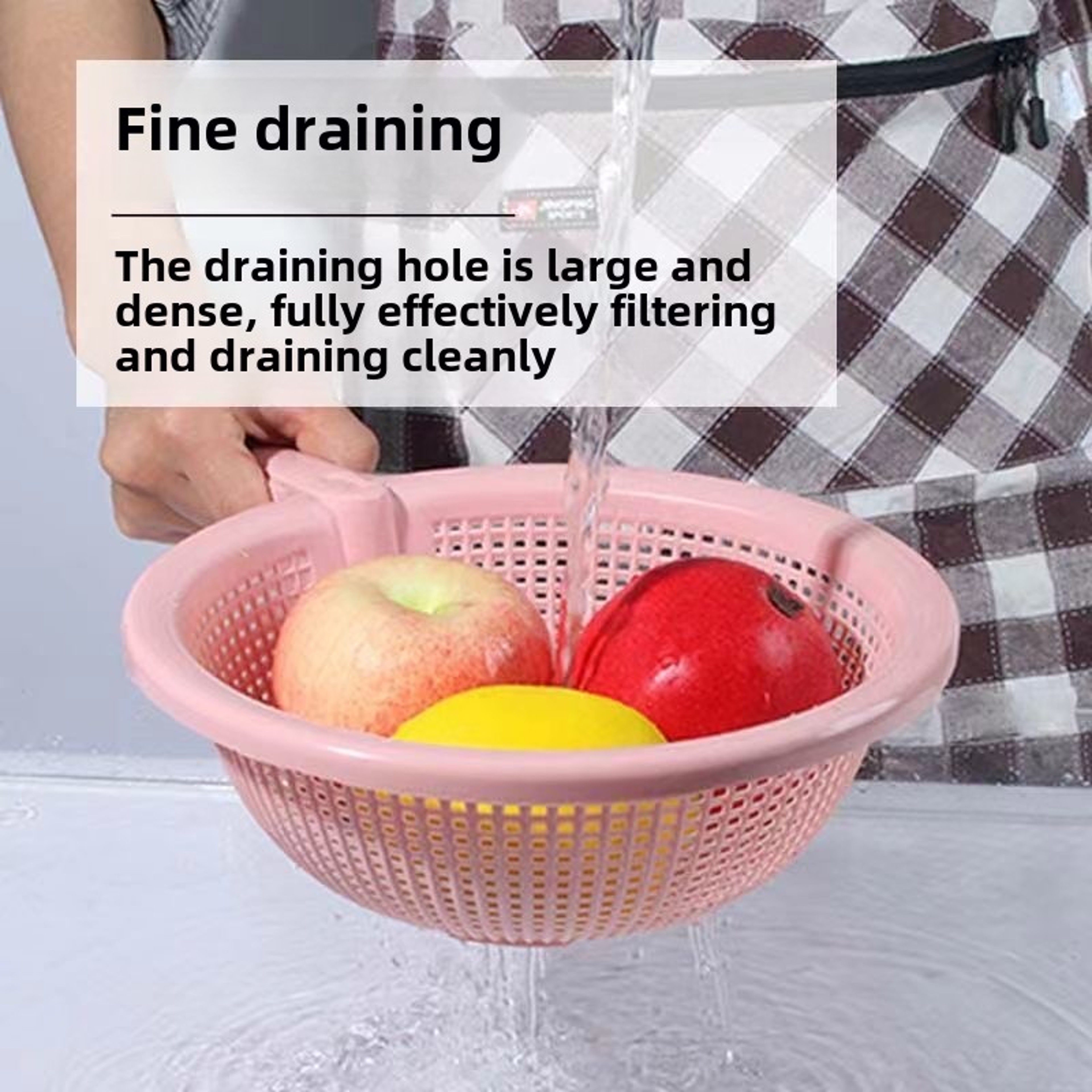 Red Circular Household Kitchen Plastic Vegetable Strainer Fruit And Rice Wash Drainage Storage Bask 1